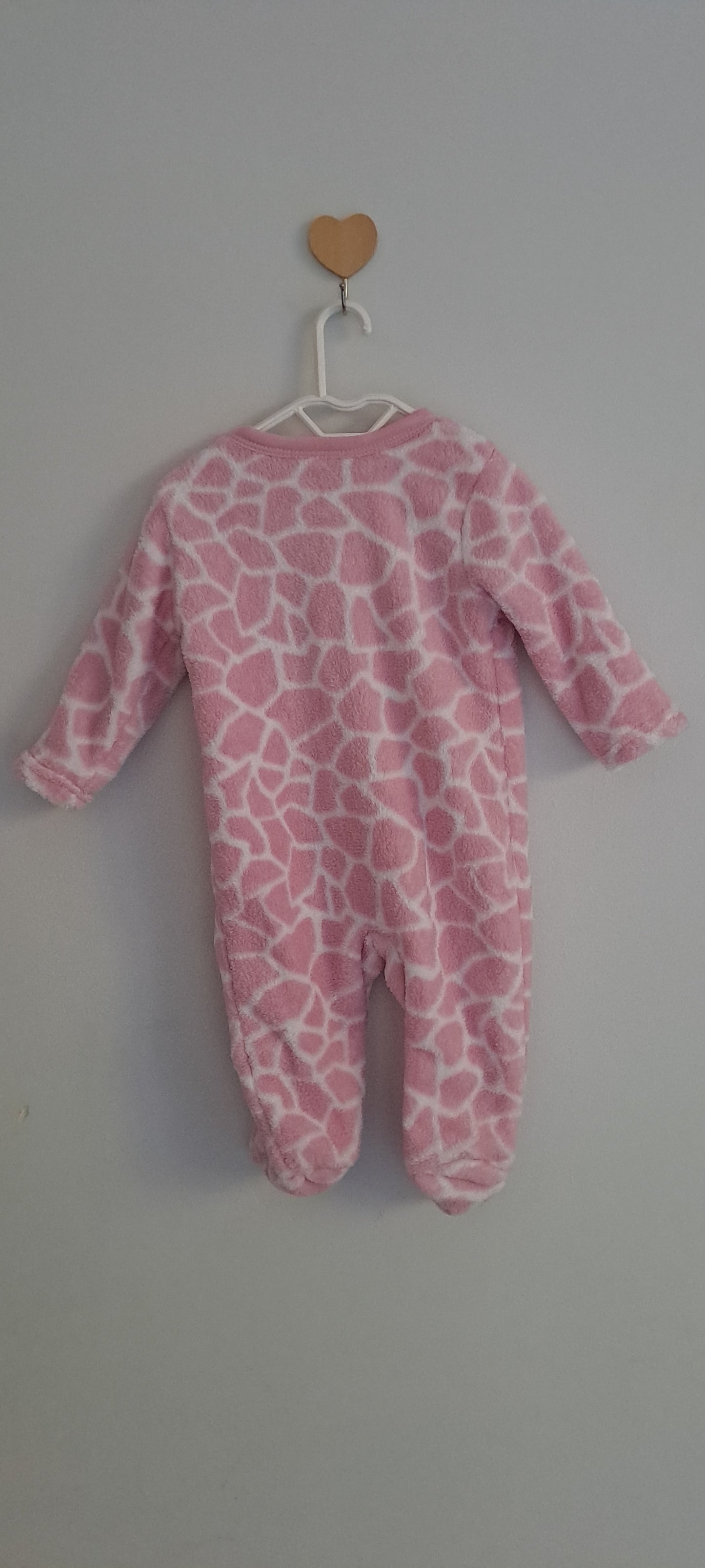 Cuddlesome Pink & White Giraffe Fleece Sleepsuit 3-6 Months