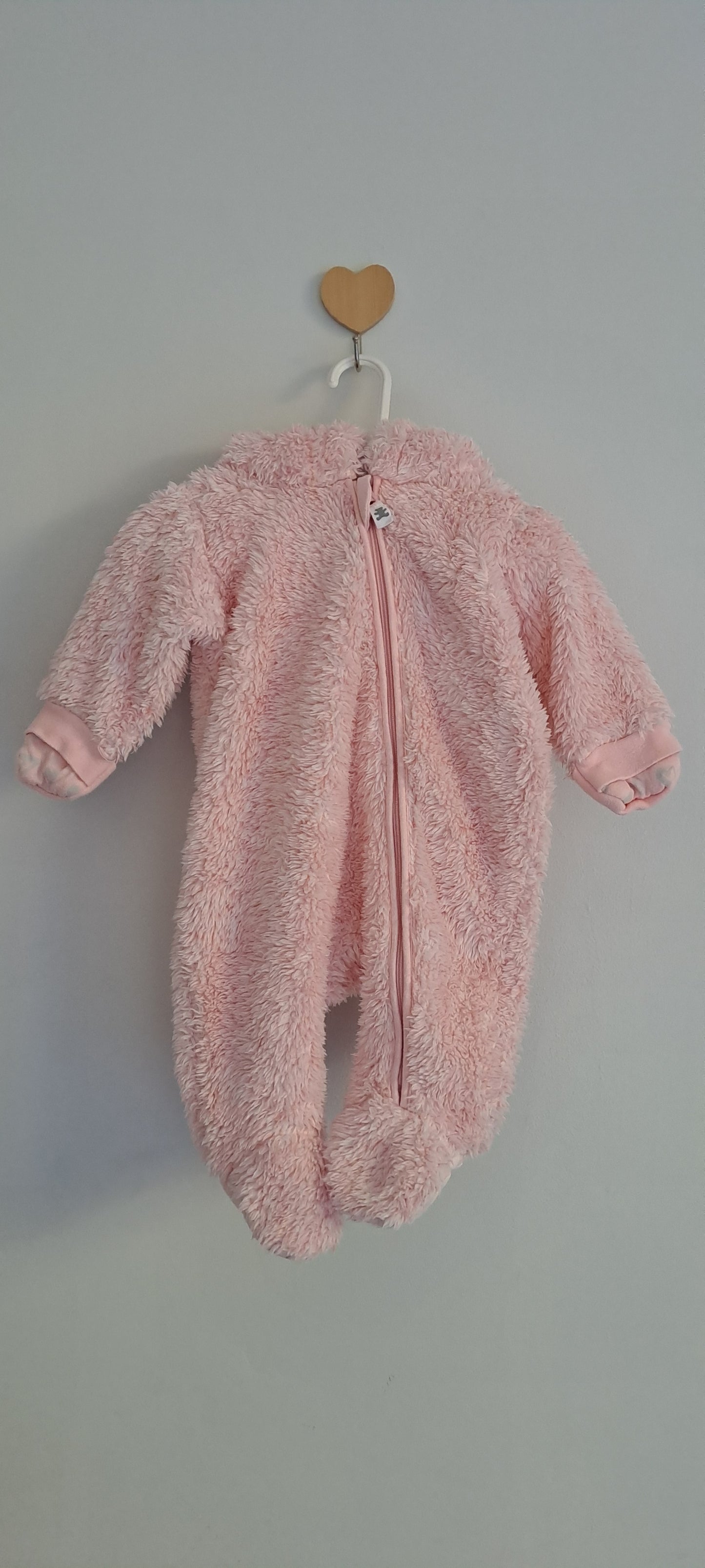Woolworths WooliesBabes Pastel Pink Sherpa Fleece Sleepsuit Newborn