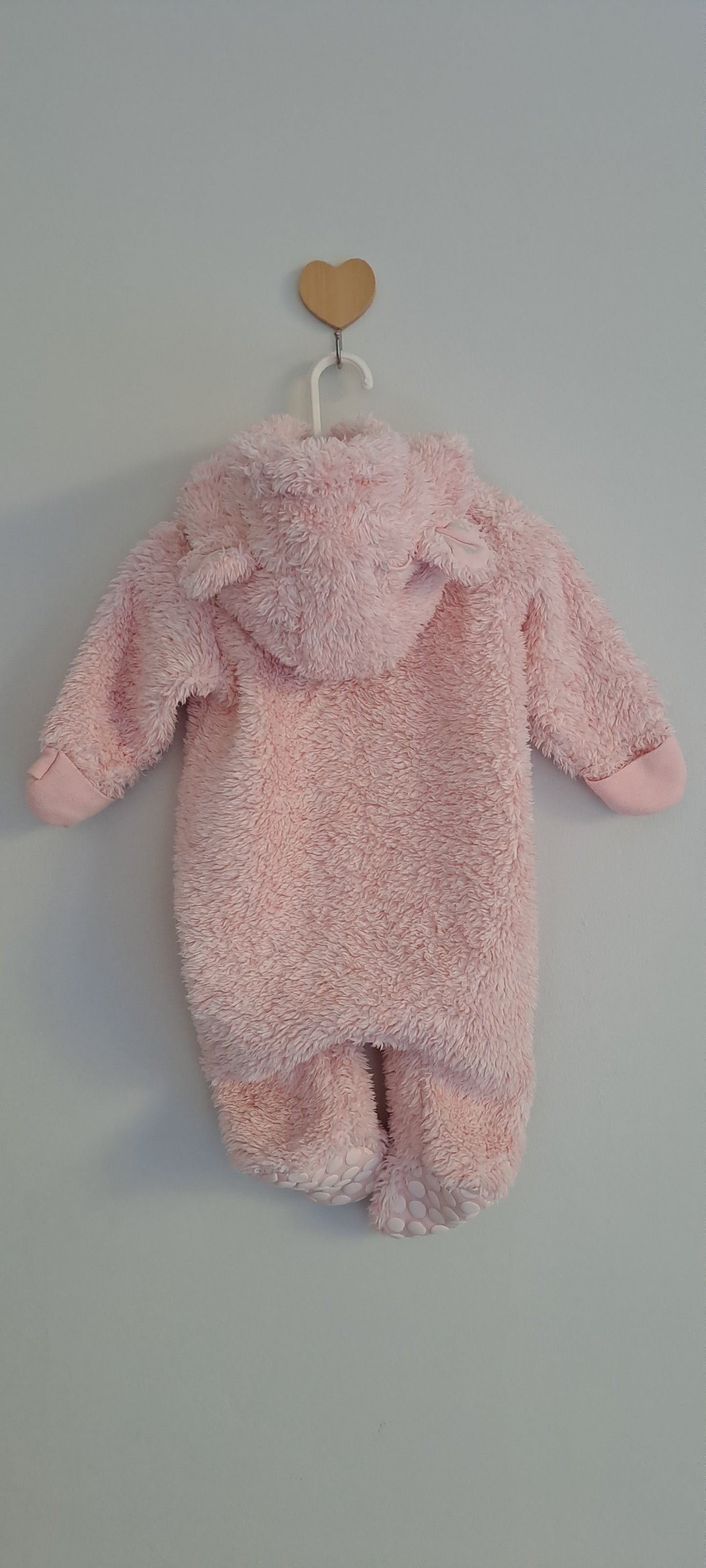 Woolworths WooliesBabes Pastel Pink Sherpa Fleece Sleepsuit Newborn