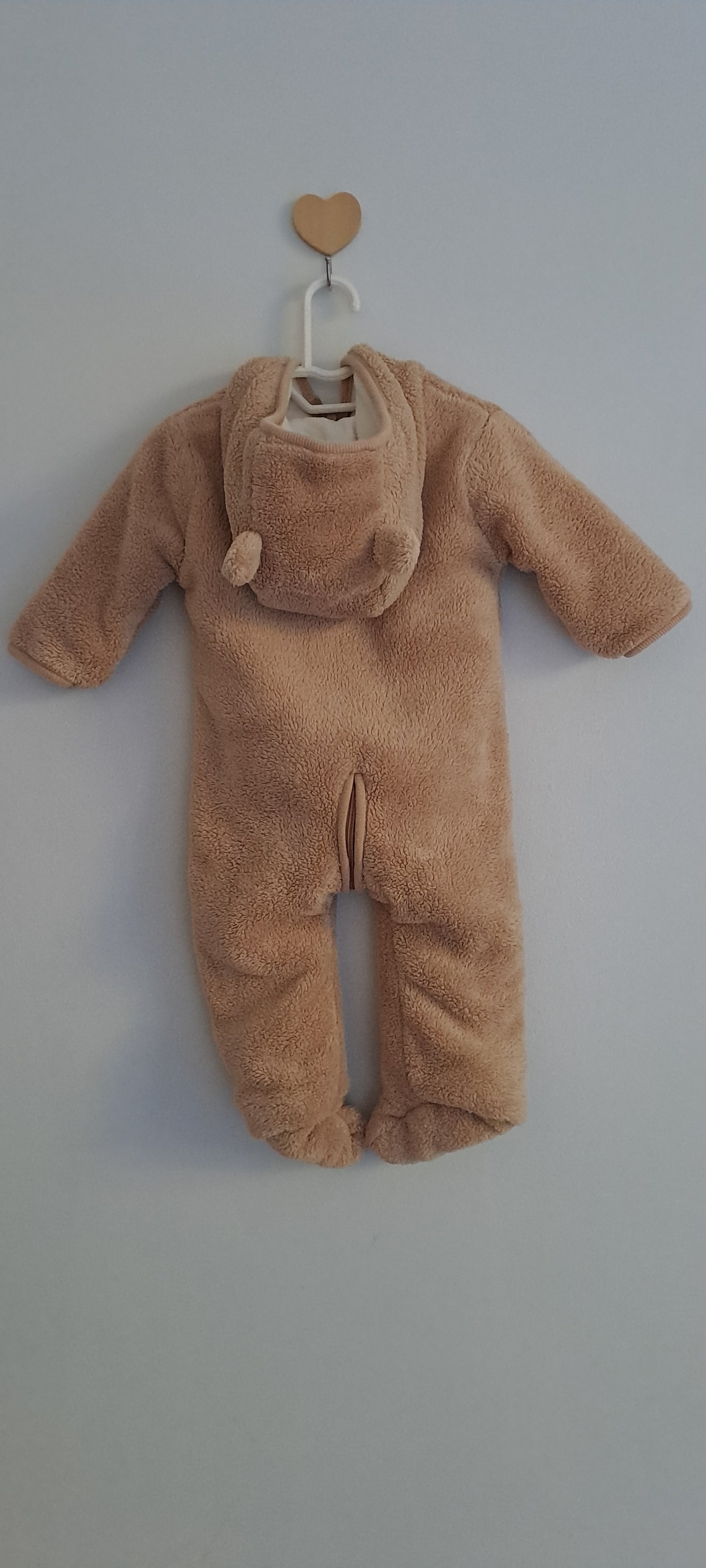Absorba Camel Sherpa Fleece Teddy & Bunny Pramsuit 3-6 Months