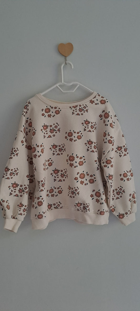 Zara Ditsy Floral Crew Neck Sweatshirt 5-6 Years