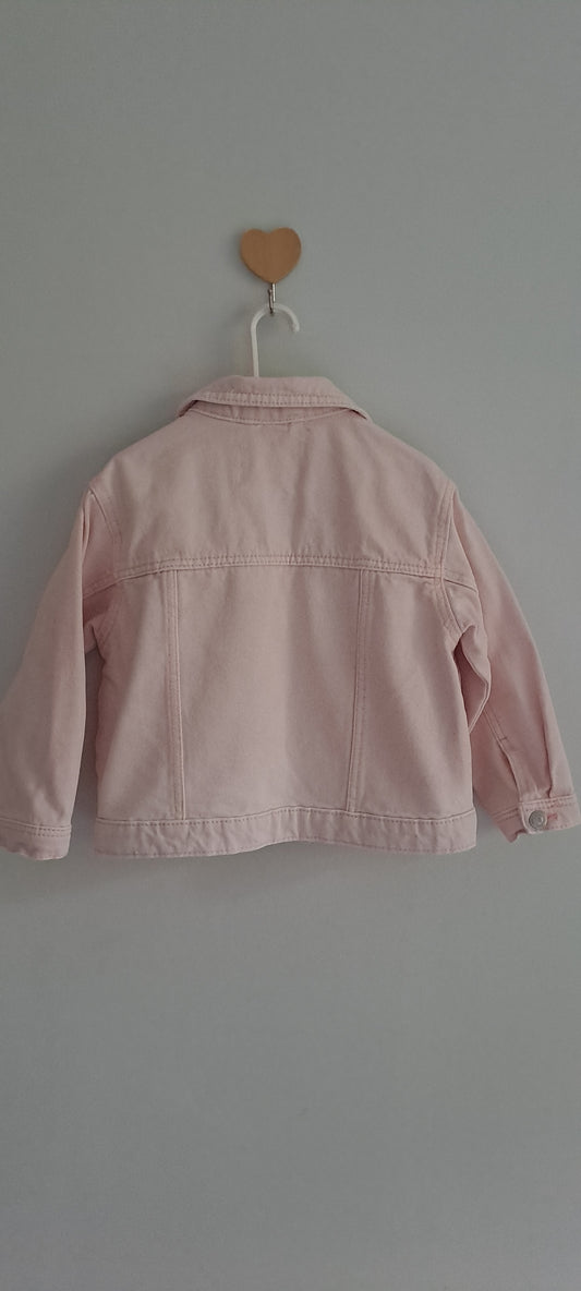 Zara Kids Blush Pink Denim Jacket 2-3 Years