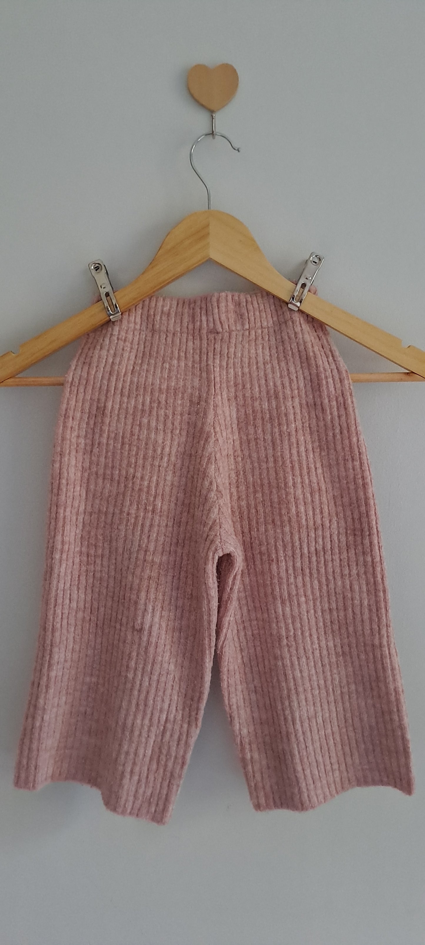 Zara Kids Pink Ribbed Wide-Leg Trousers | 3-4 Years