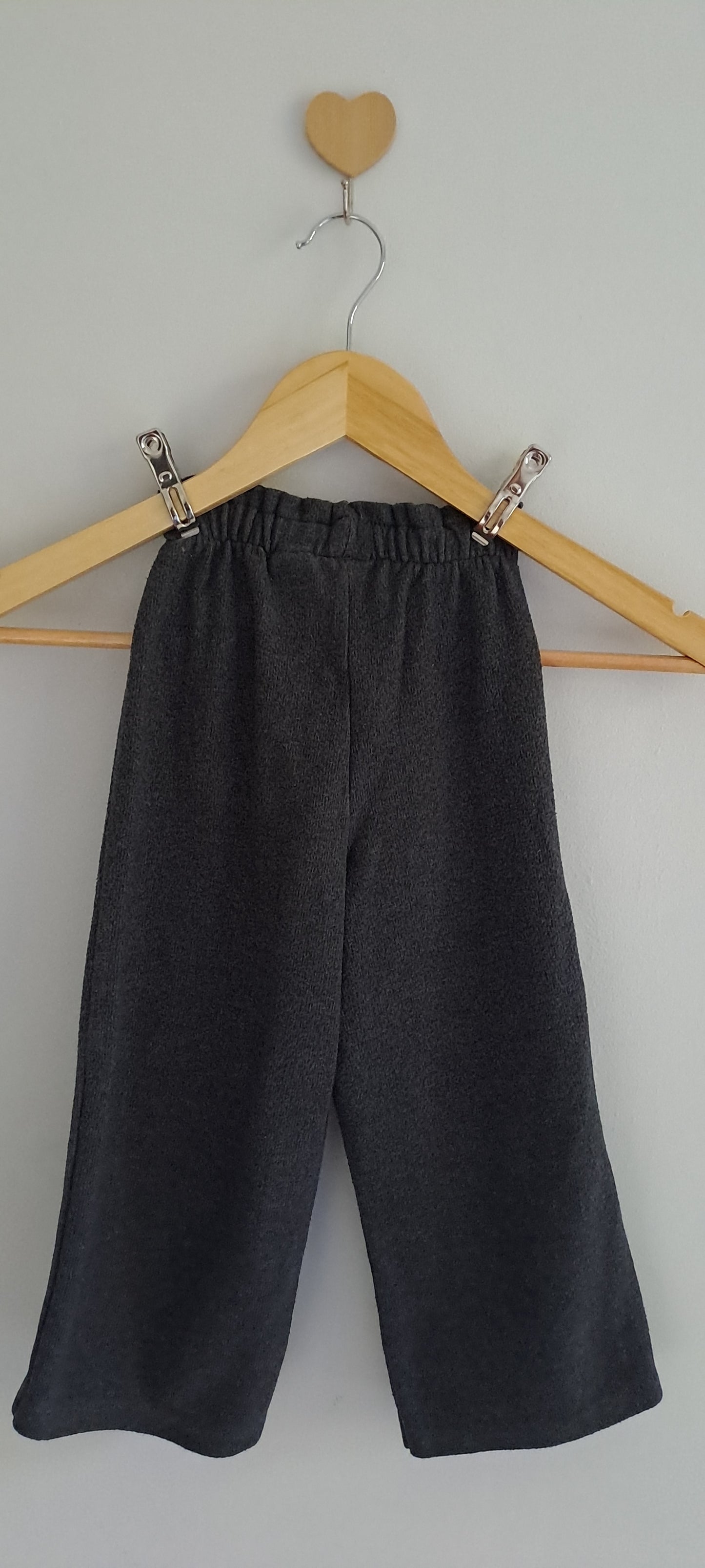 Zara Kids Charcoal Plush Wide-Leg Trousers | 3-4 Years