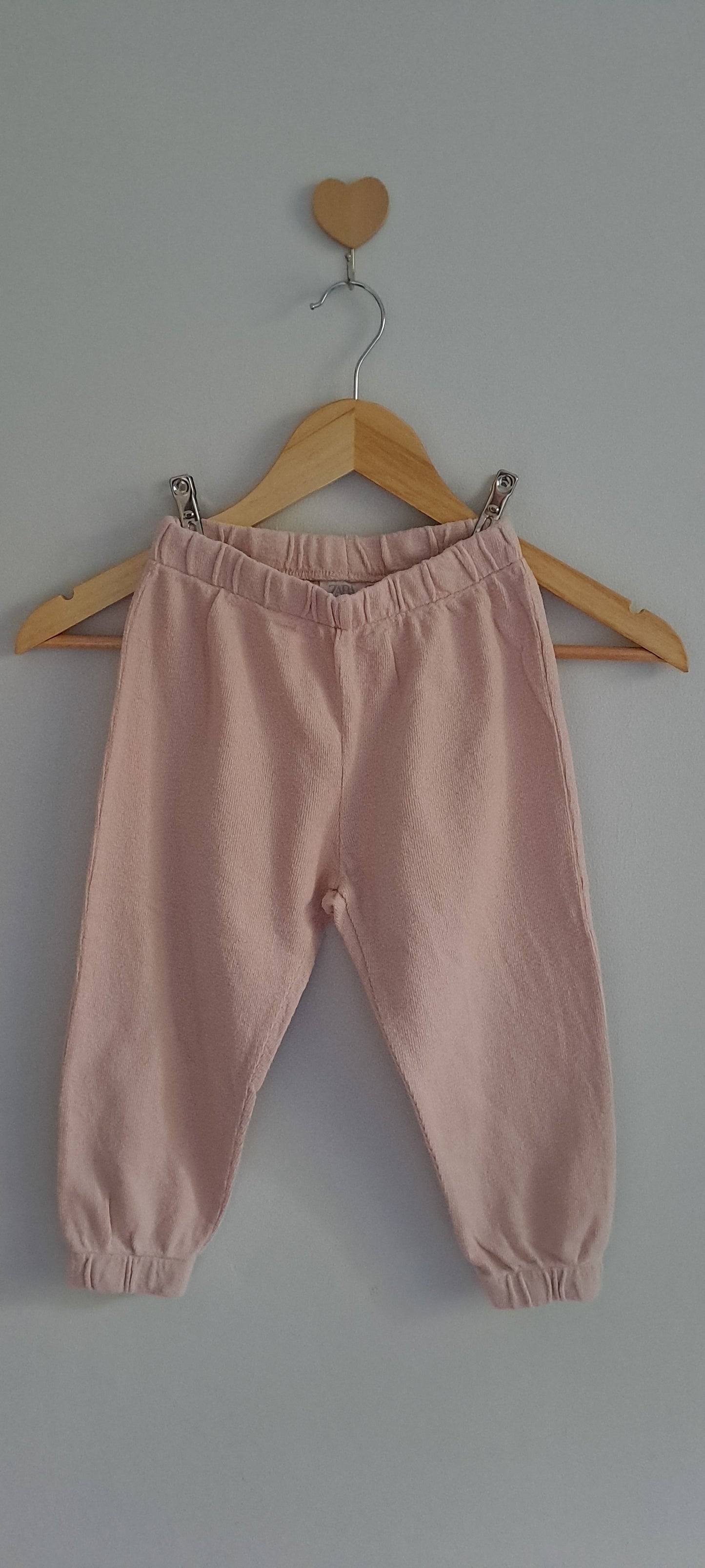Zara Dusty Pink Waffle-Knit Joggers & Bubble Hem Sweatshirt Set | 2-3 Years