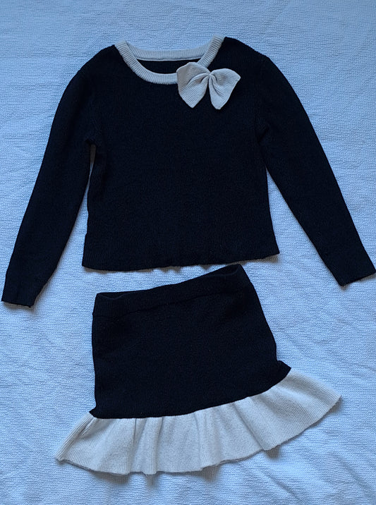 Woolworths Black & Cream Knit Co-ord Set | 5-6 Years