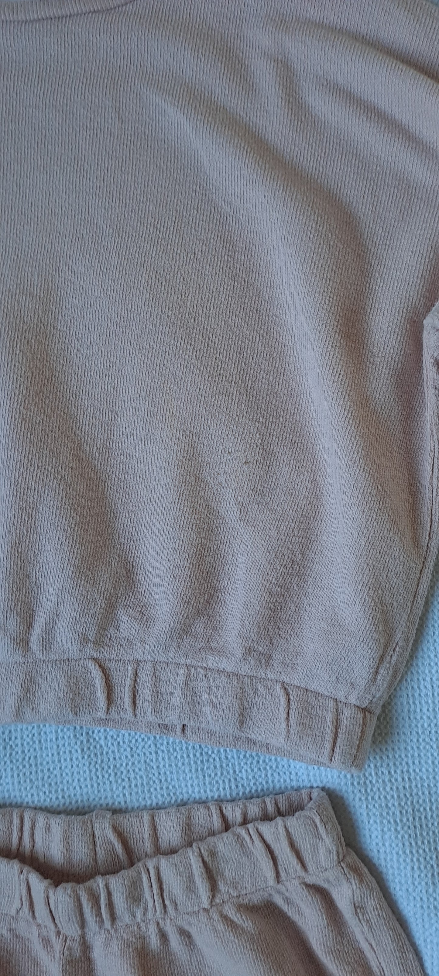 Zara Dusty Pink Waffle-Knit Joggers & Bubble Hem Sweatshirt Set | 2-3 Years