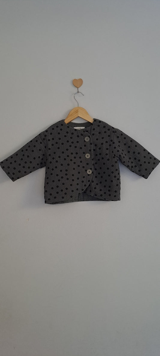 Zara Charcoal Polka Dot Quilted Jacket 18-24 Months