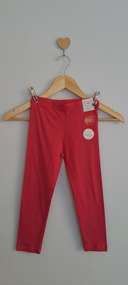 Real Kids Shocking Pink Stretch Leggings 4-5 Years