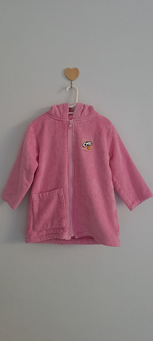 MooMoo Pink Towelling Swim Gown 1-2 Years