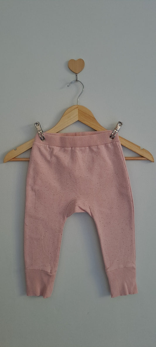 Cotton On Kids Blush Pink Ribbed Marle Tracksuit Pants 18-24 Months