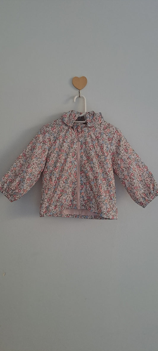H&M Cream Ditsy Floral Water-Repellent Raincoat 4-6 Months