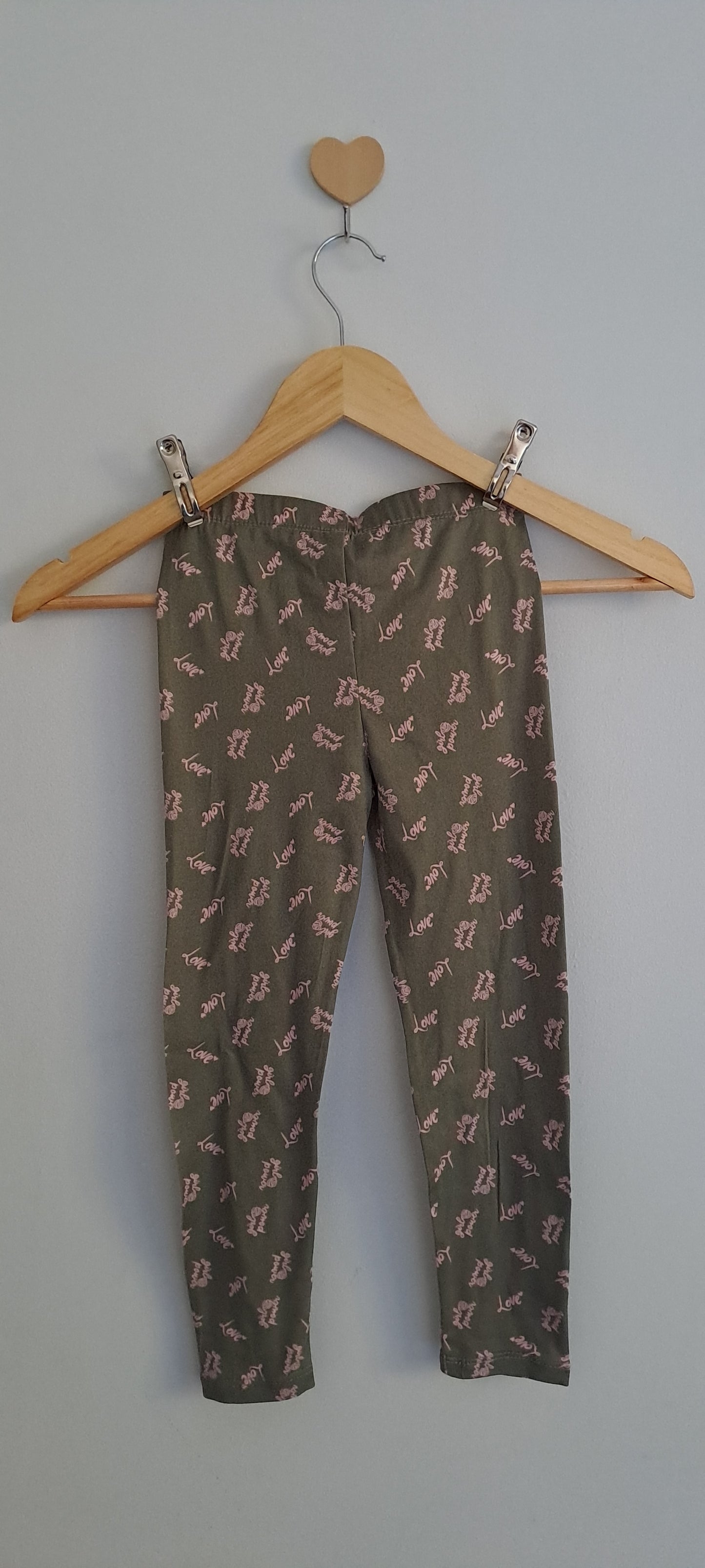 Real Kids Grey 'Love' & 'Girl Power' Slogan Leggings 4-5 Years
