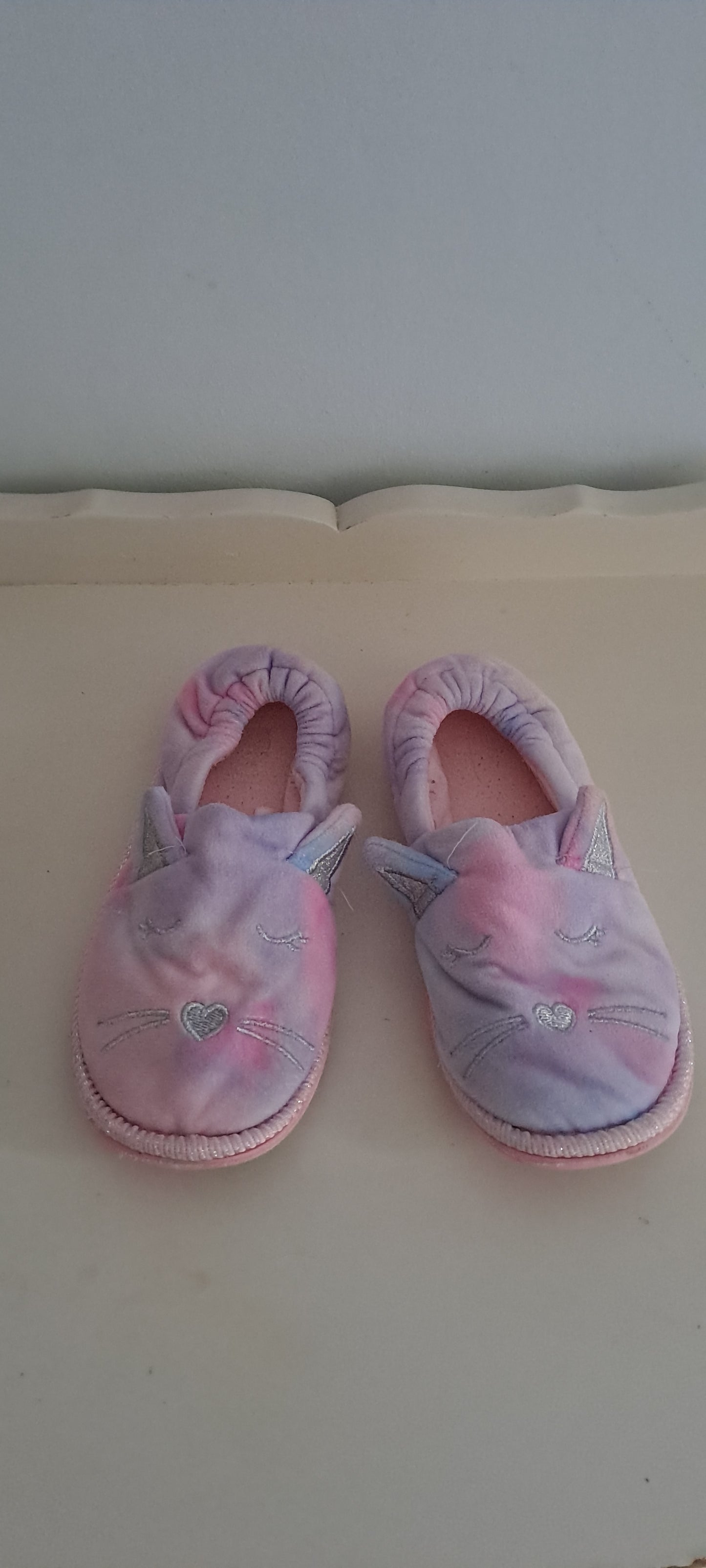 Cat Face Tie-Dye Plush Slippers UK 11