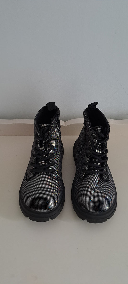 Zara Kids Sparkly Combat Boots UK 9.5 (EU 27)