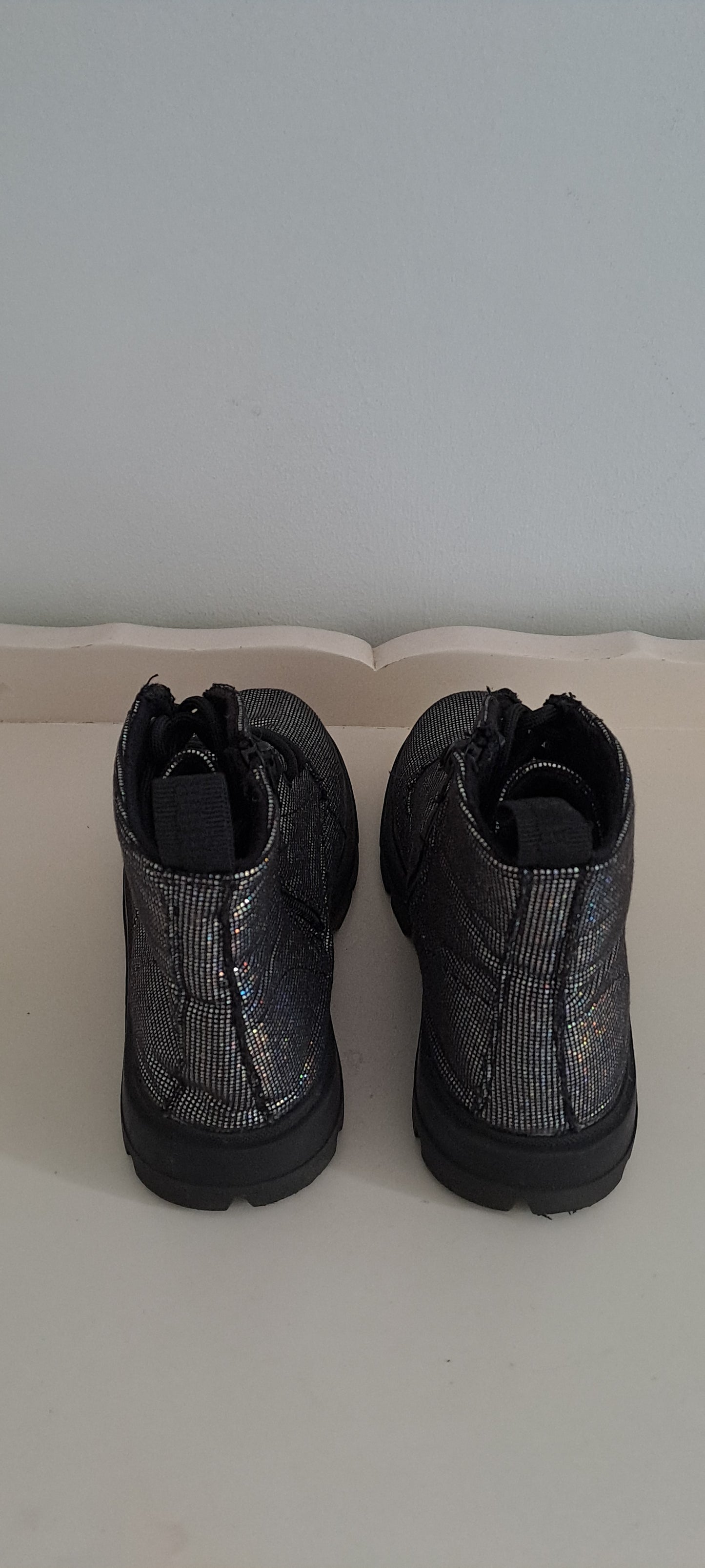 Zara Kids Sparkly Combat Boots UK 9.5 (EU 27)