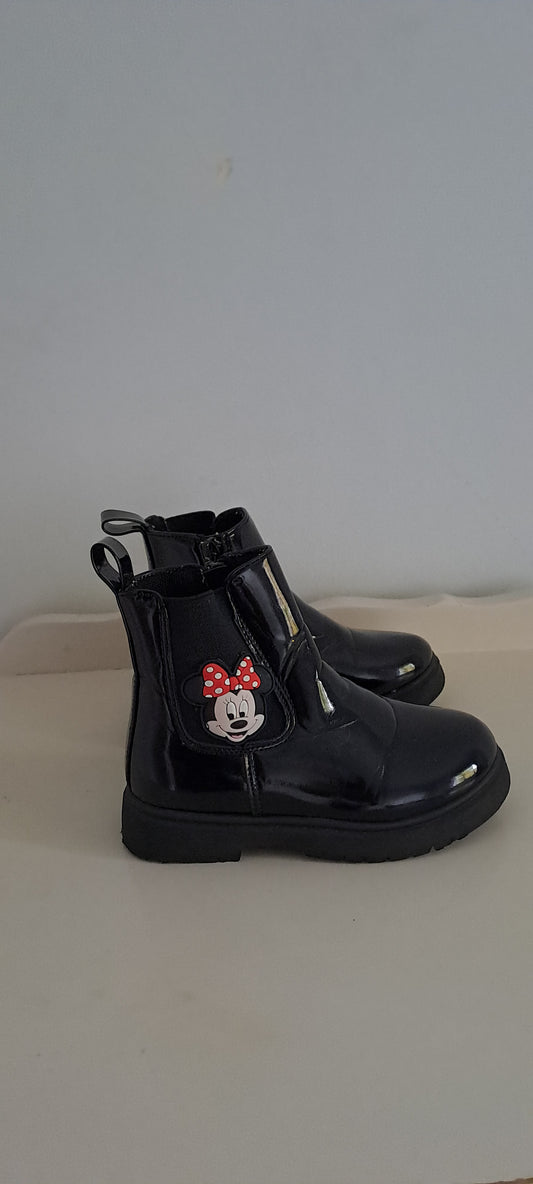 Disney Minnie Mouse Patent Chelsea Boots UK 8