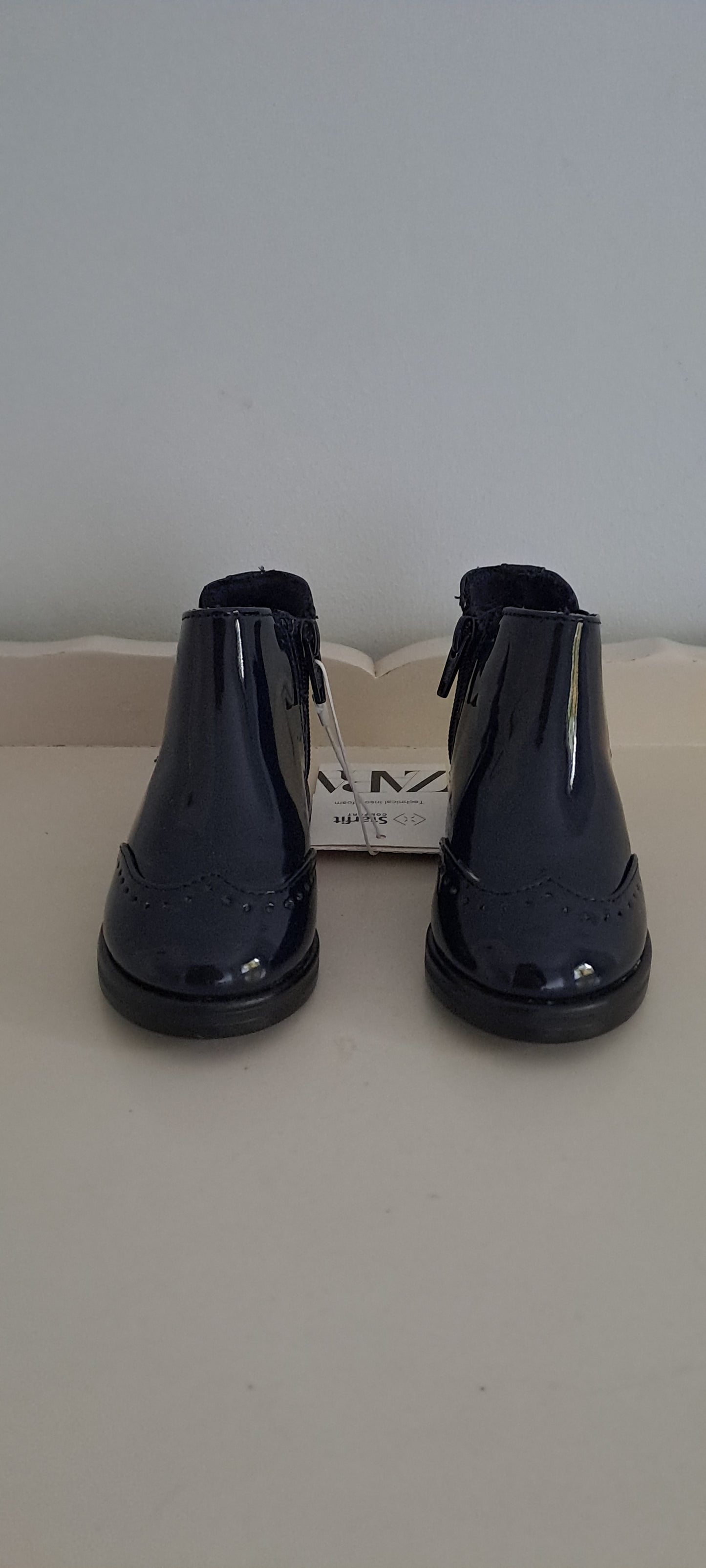 Zara Baby Patent Brogue Ankle Boots UK 3 (EU 19)