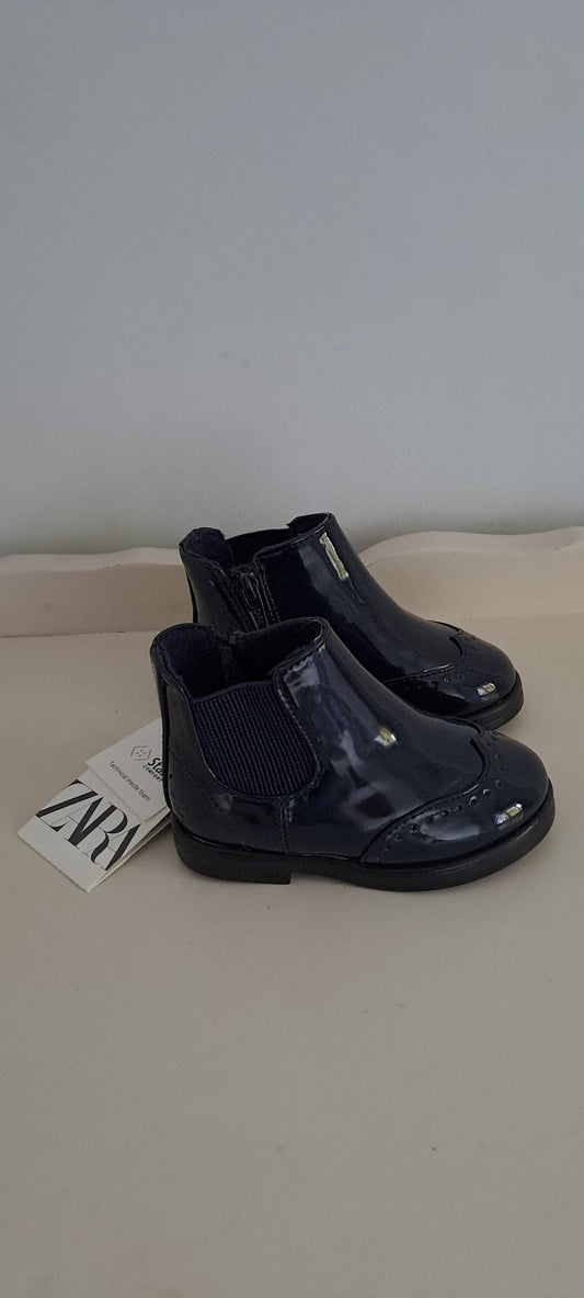 Zara Baby Patent Brogue Ankle Boots UK 3 (EU 19)