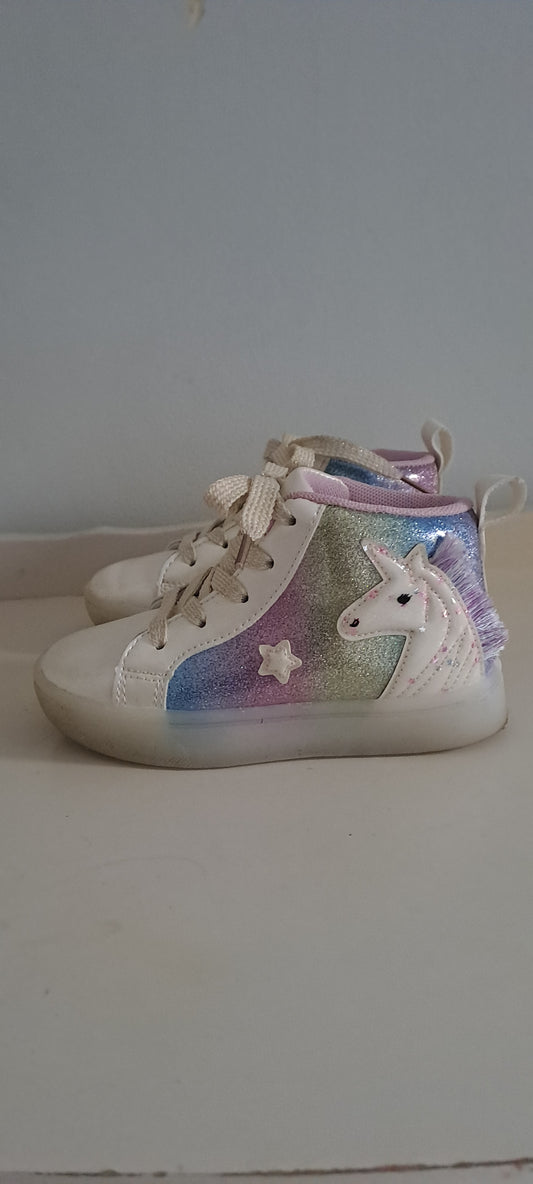 KDS Edgars Unicorn Light-Up High-Top Sneakers UK 8