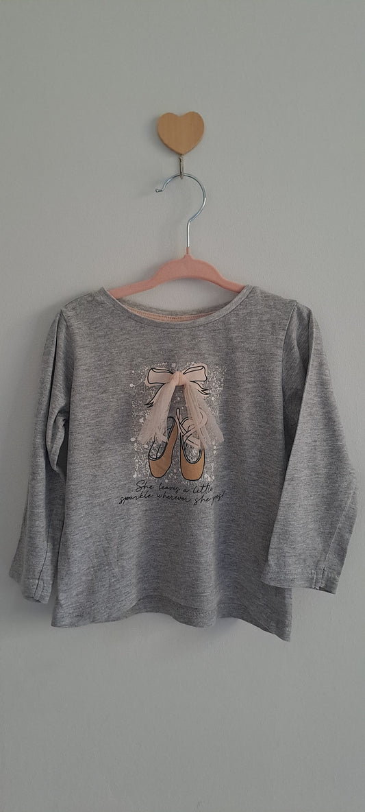 Qtee Girls "She Leaves a Little Sparkle" Ballet Top 2-3 Years