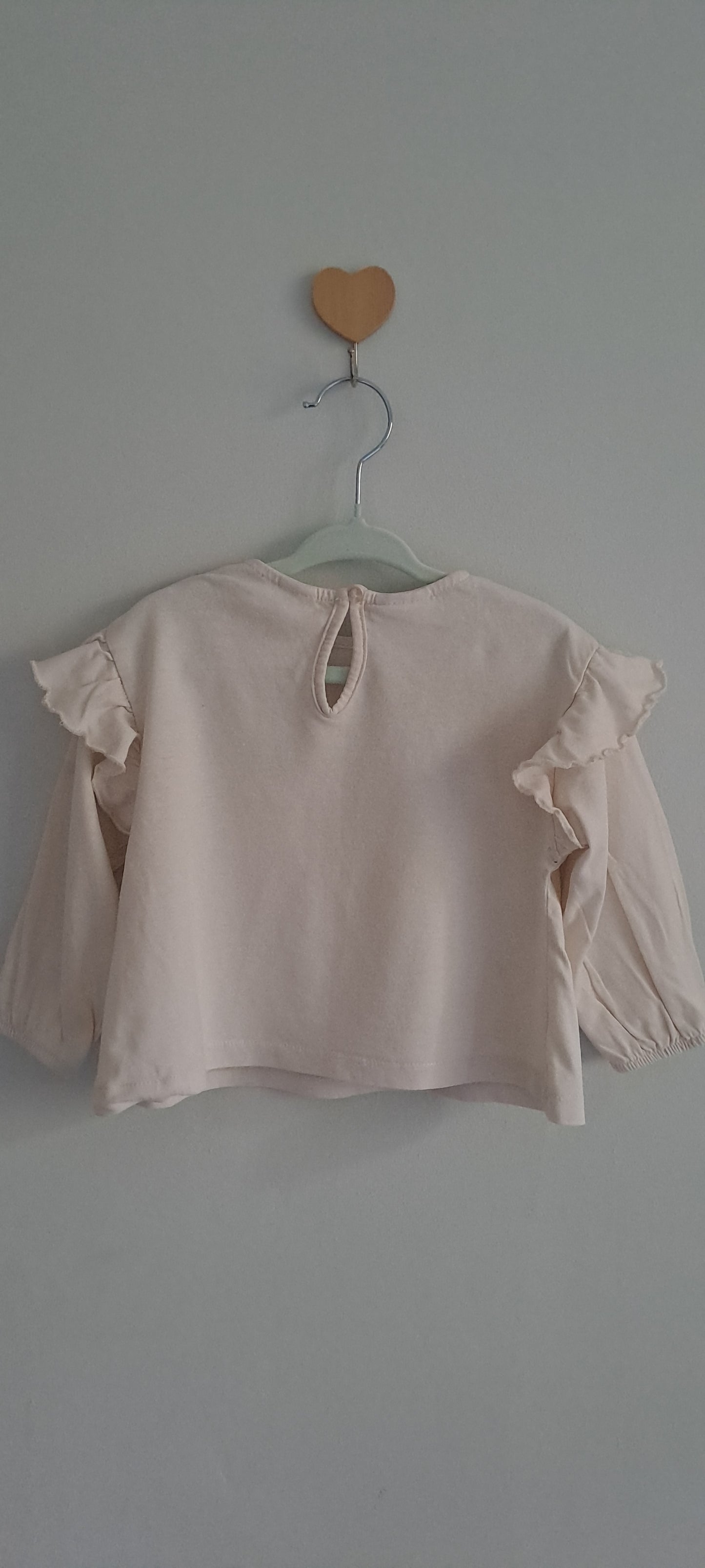 Zara Baby Girls Floral Embroidered Ruffle Top 12-18 Months