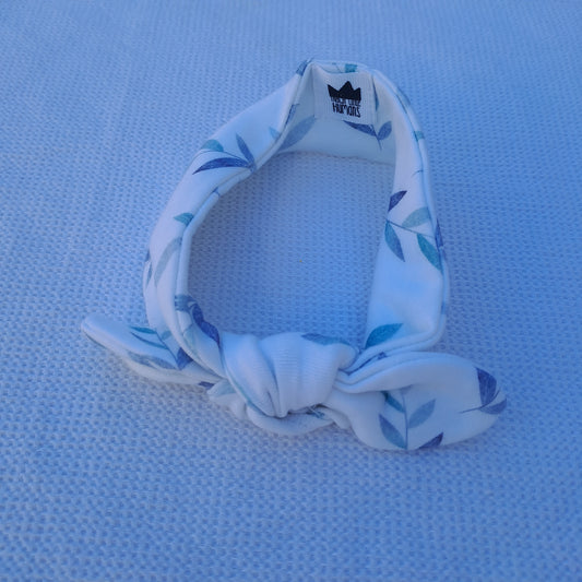 Trendy Little Humans Blue Leaf Top-Knot Headband