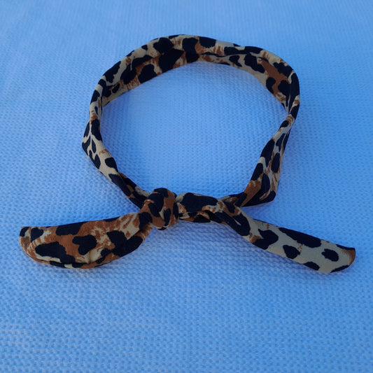 Leopard Print Top-Knot Baby Headband