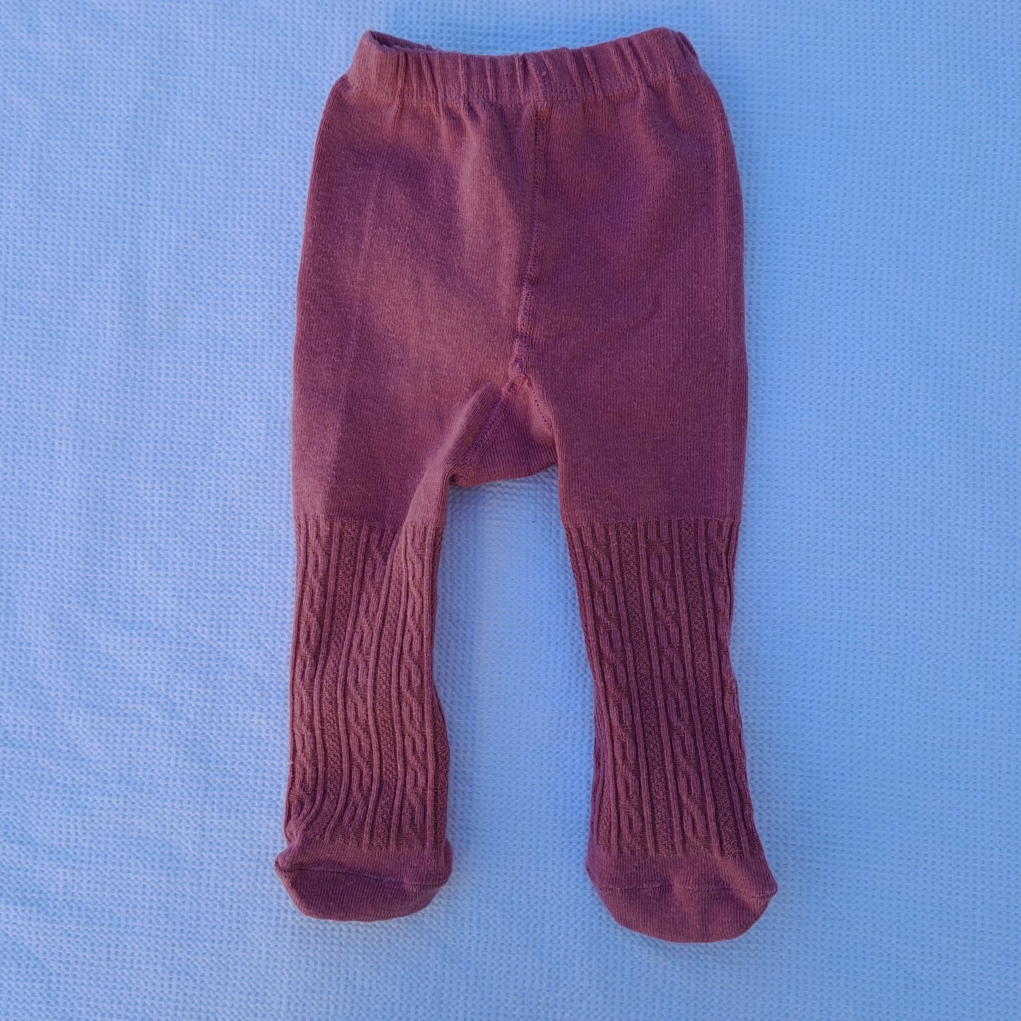 Mauve Cable Knit Baby Tights 0-6 Months