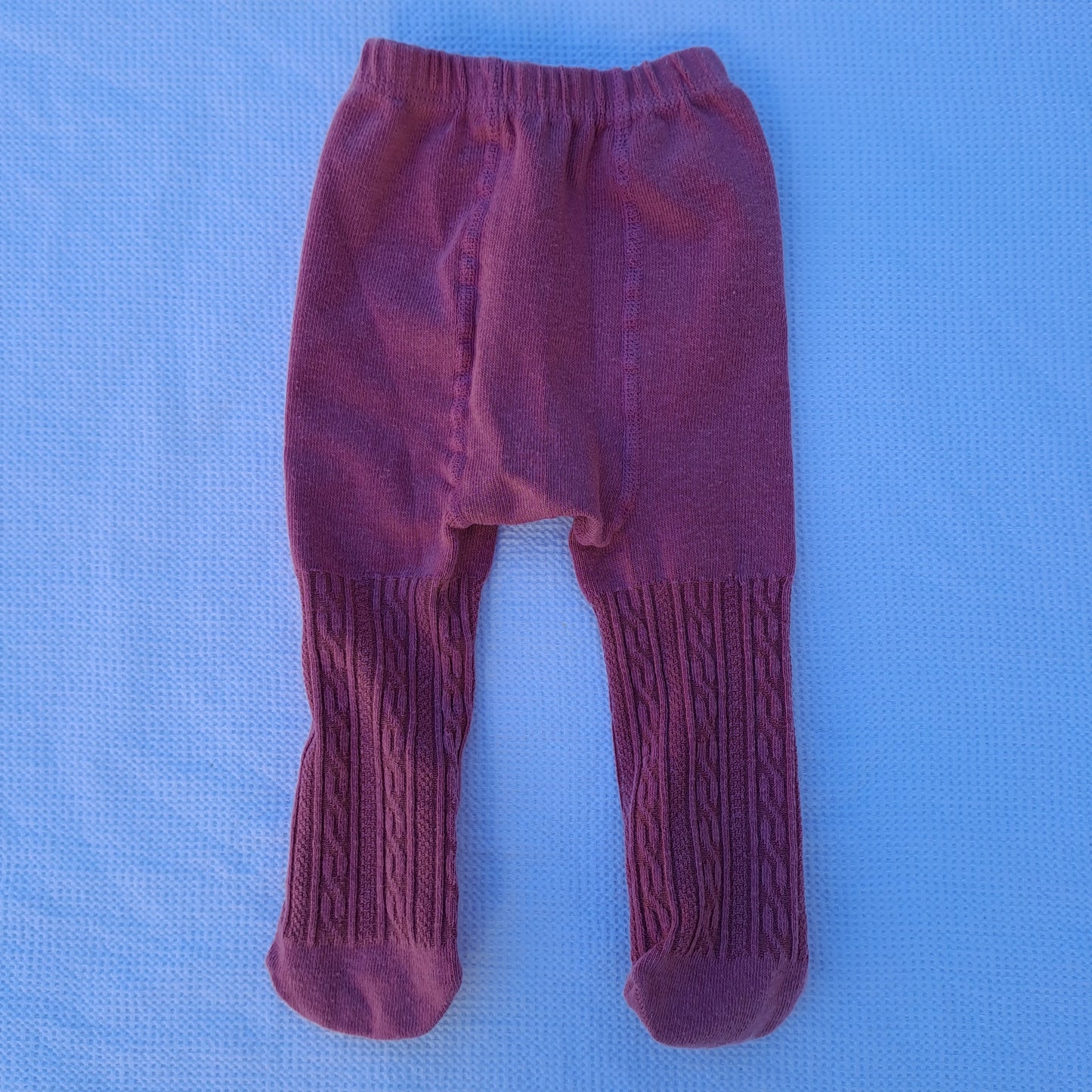 Mauve Cable Knit Baby Tights 0-6 Months