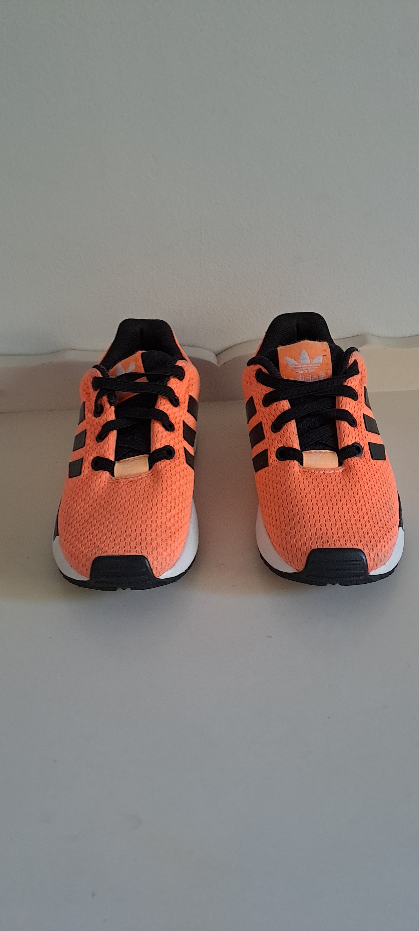 Adidas Kids ZX Flux K Flash Orange Sneakers Size 9 UK