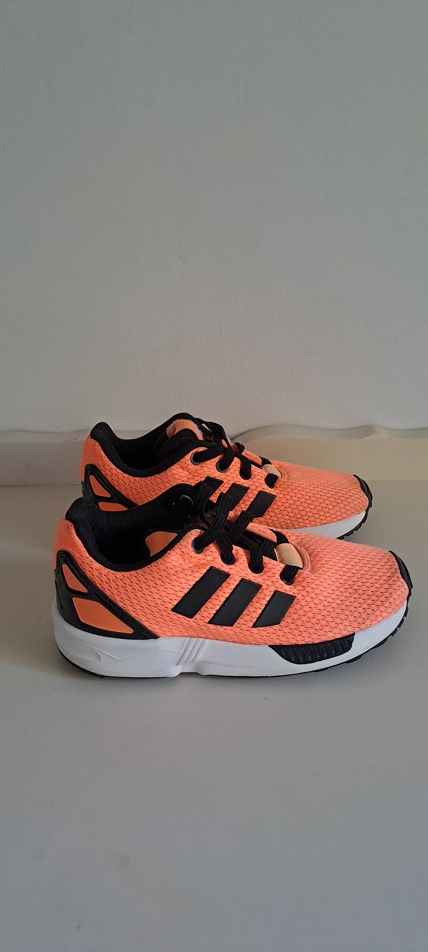 Adidas Kids ZX Flux K Flash Orange Sneakers Size 9 UK