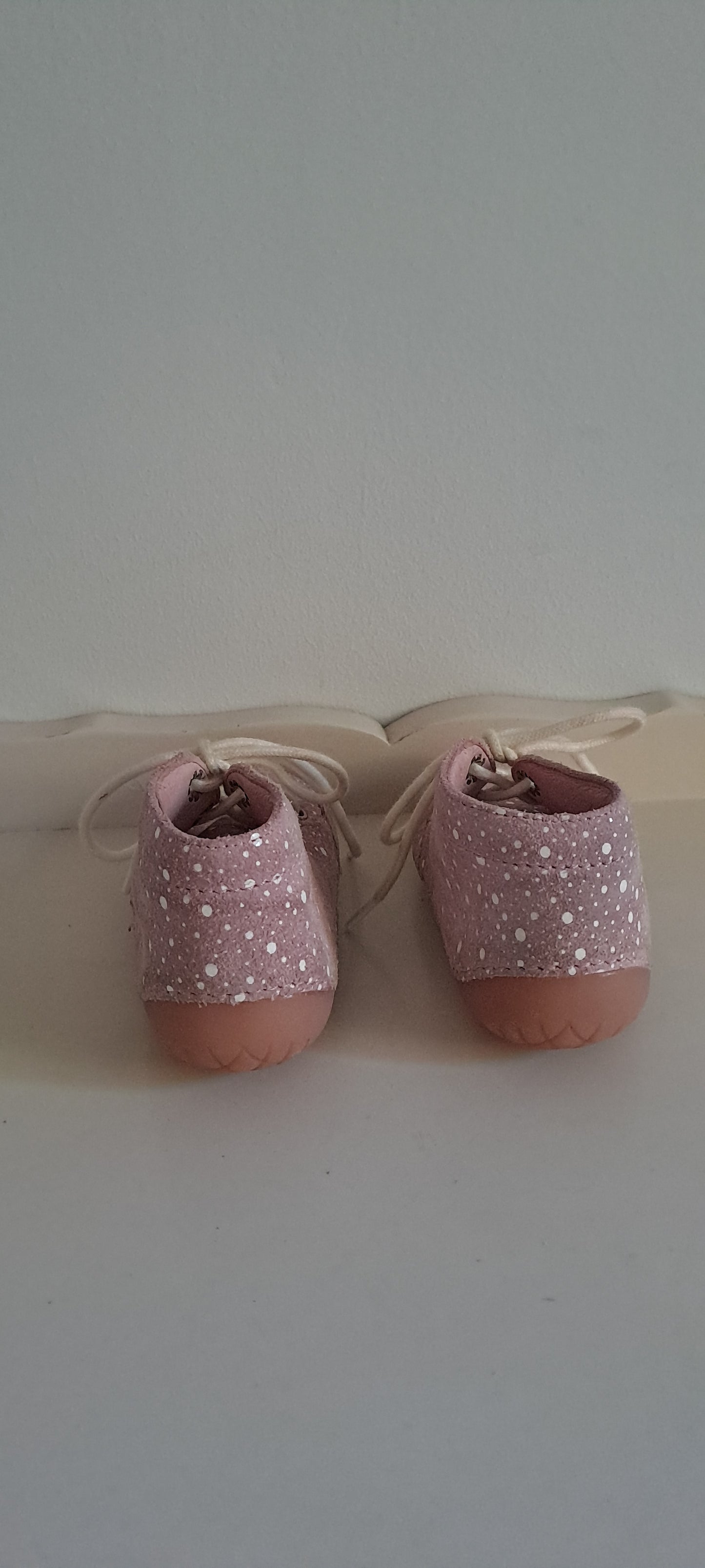 Richter Mini Flint Pink Polka Dot Leather First Walker Boots Size 21 / UK 4.5