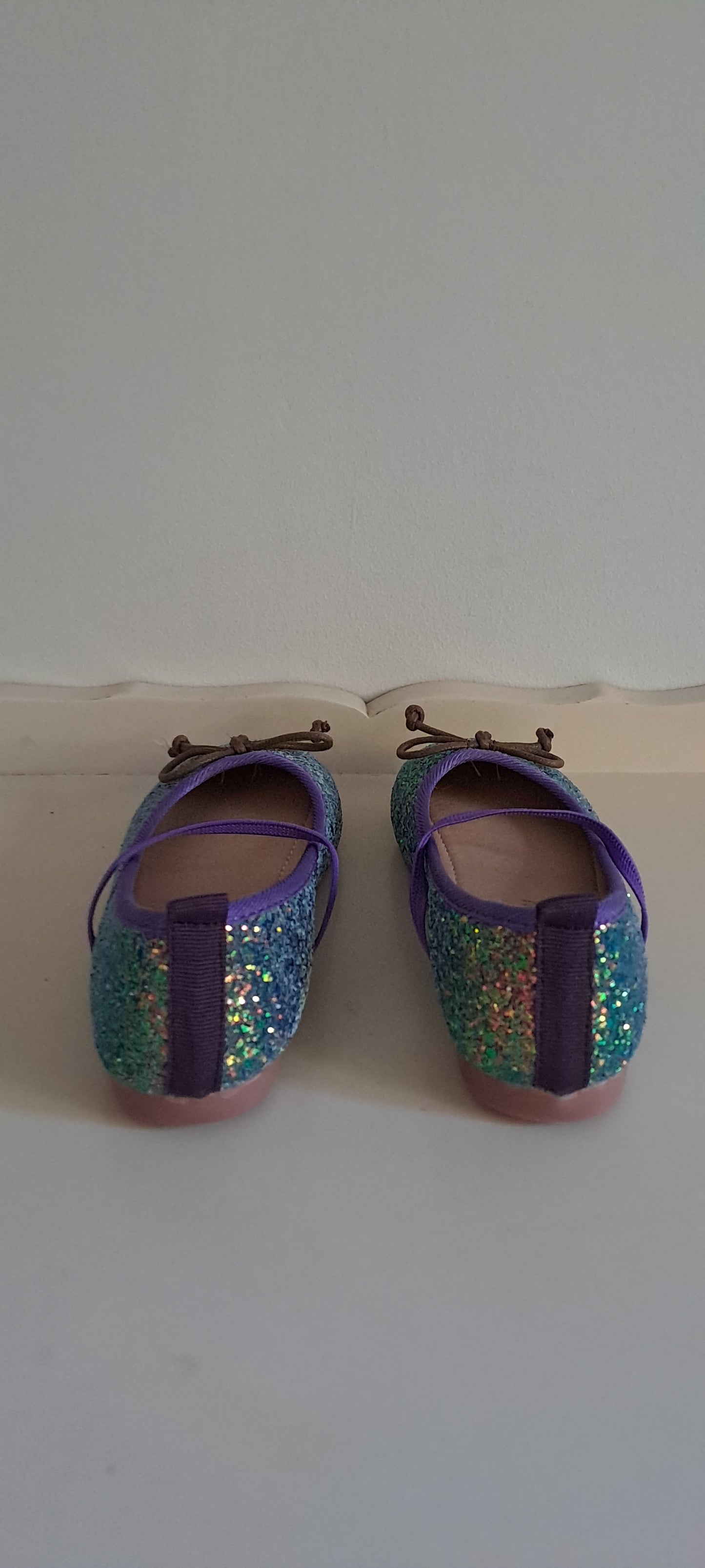Fashion I Love Your Shoes Girls Multi-Color Glitter Ballerina Flats Size 32 / UK 13