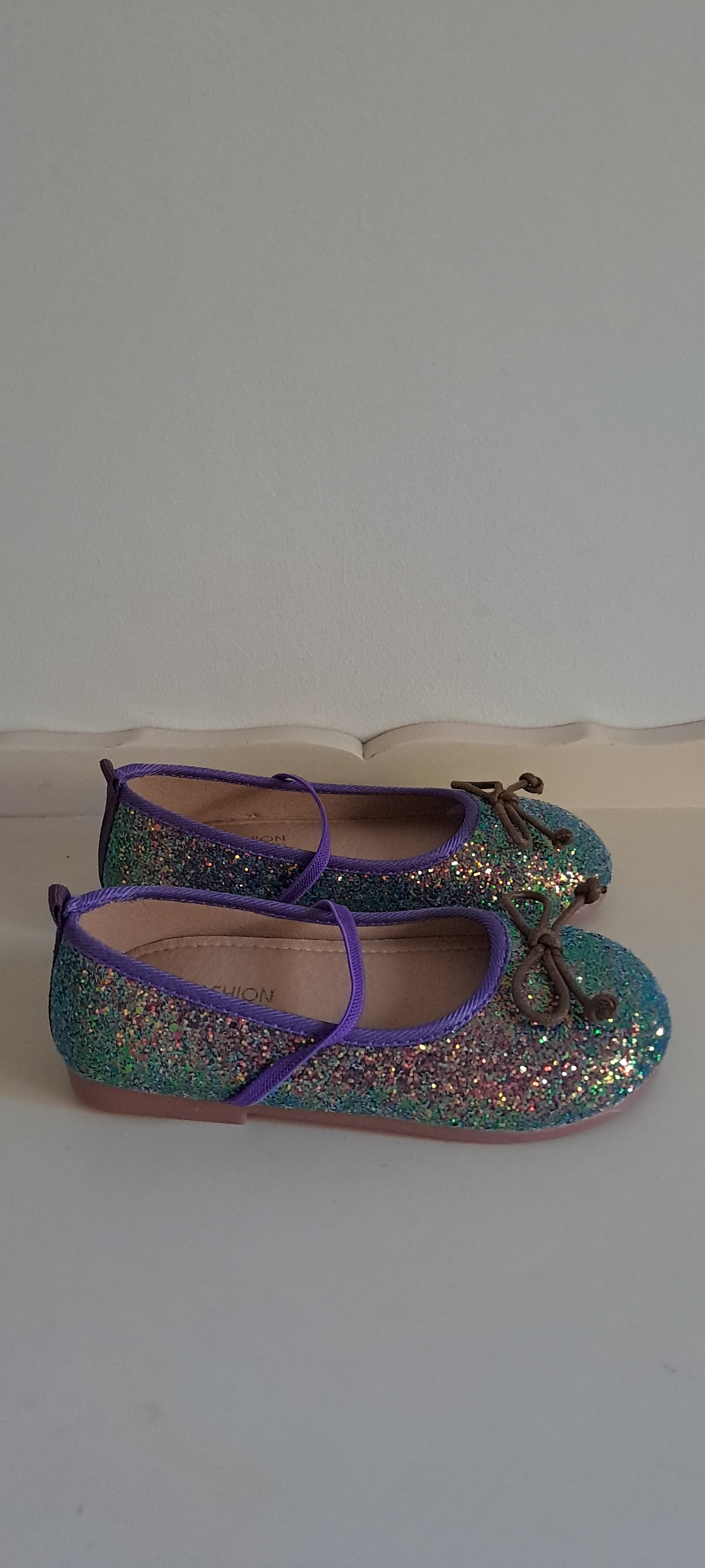 Fashion I Love Your Shoes Girls Multi-Color Glitter Ballerina Flats Size 32 / UK 13
