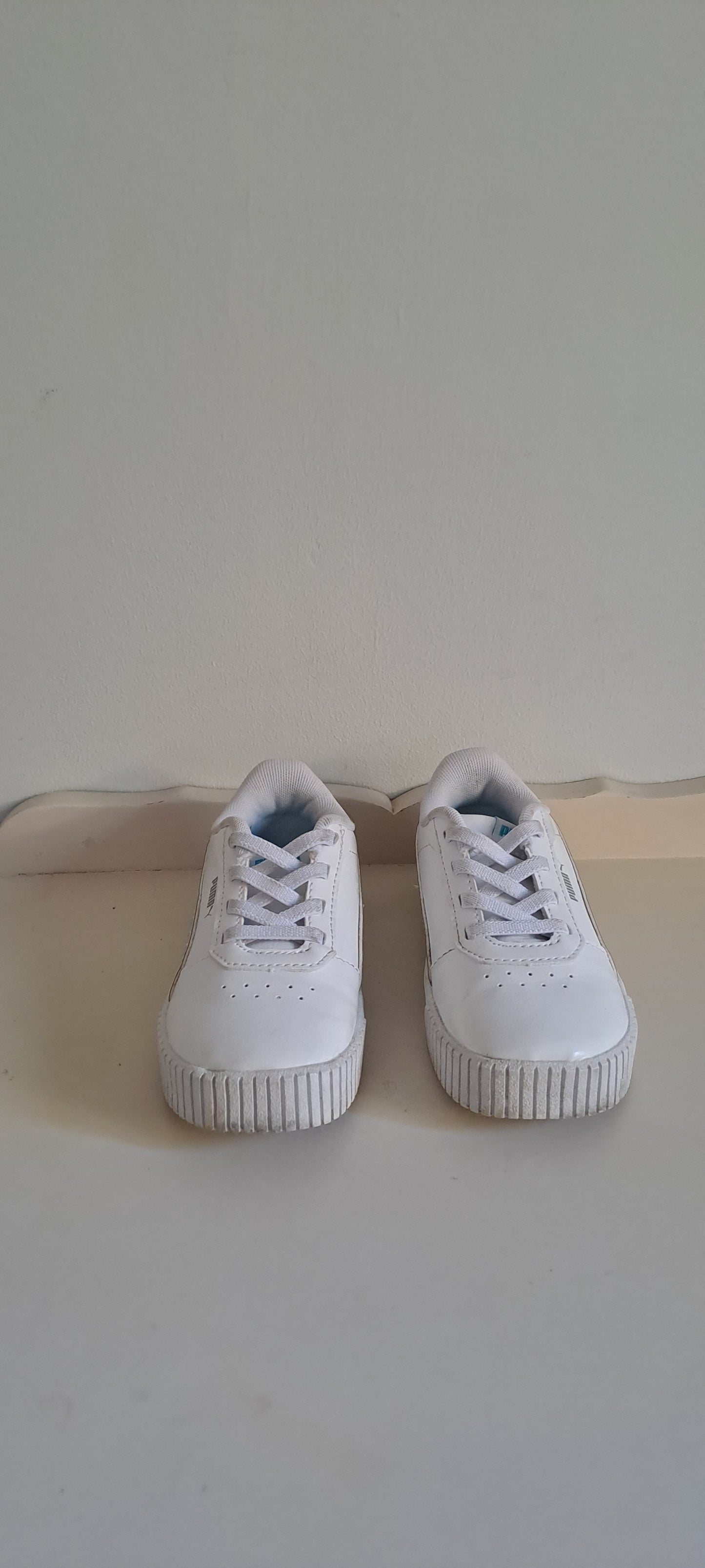 Puma Kids Carina 3.0 Triple White Chunky Sneakers Size UK 9 / EUR 27