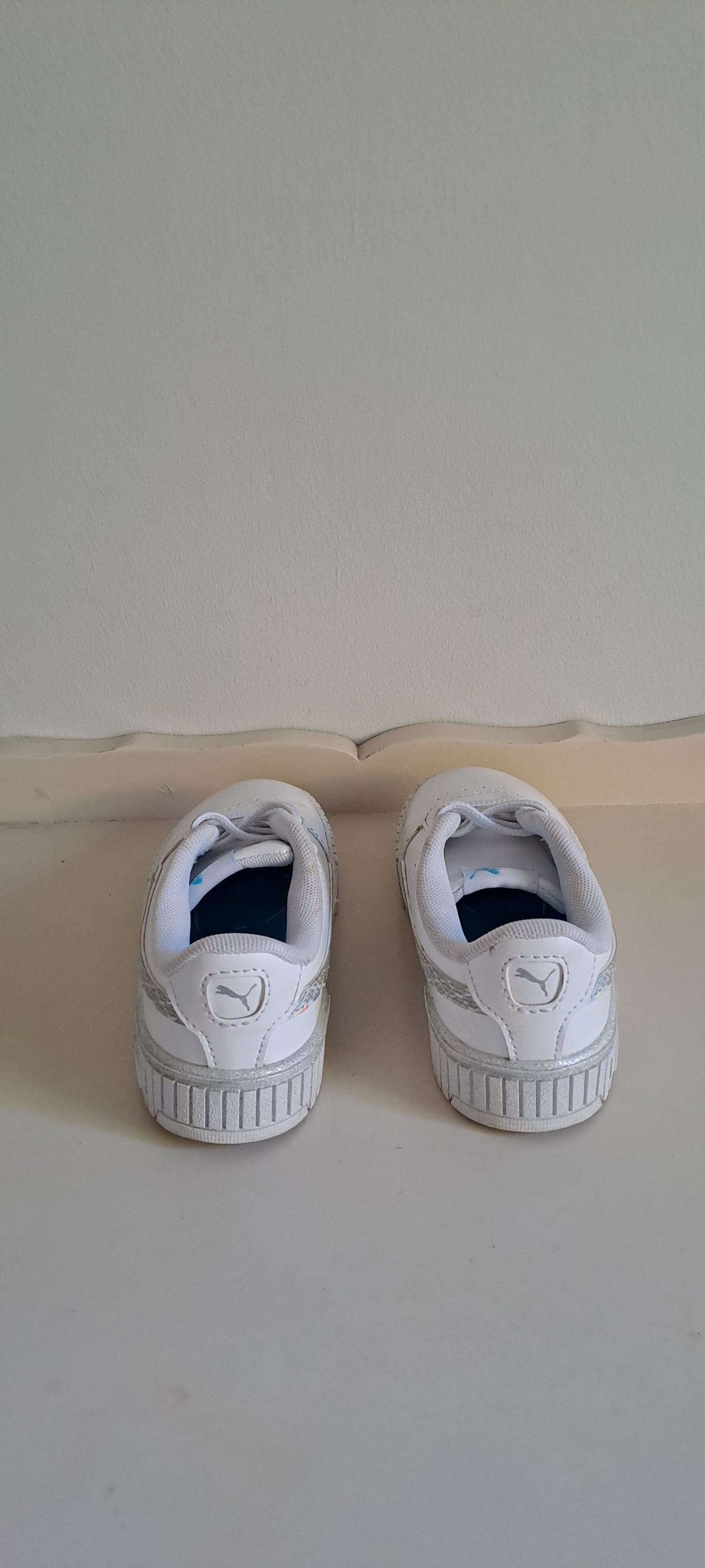 Puma Kids Carina 3.0 Triple White Chunky Sneakers Size UK 9 / EUR 27