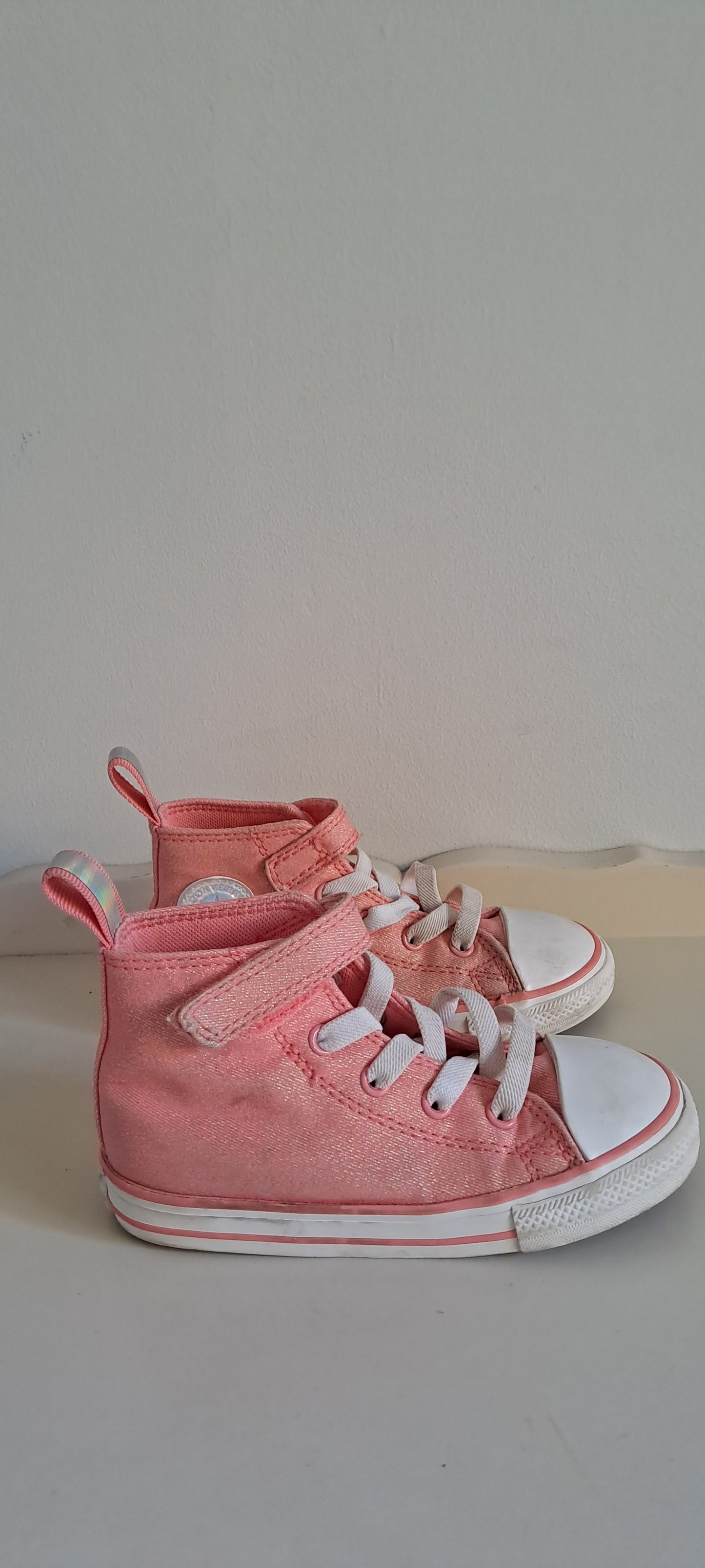 Converse Kids Chuck Taylor All Star Easy-On Lawn Flamingo High-Top Sneakers Size UK 9 / EUR 25