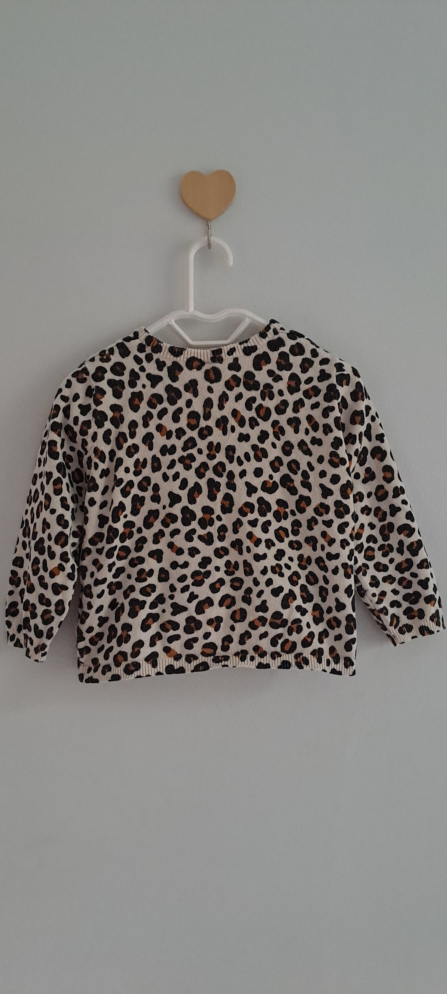H&M Baby Girl Leopard Print Fine-Knit Cardigan 6-9 Months