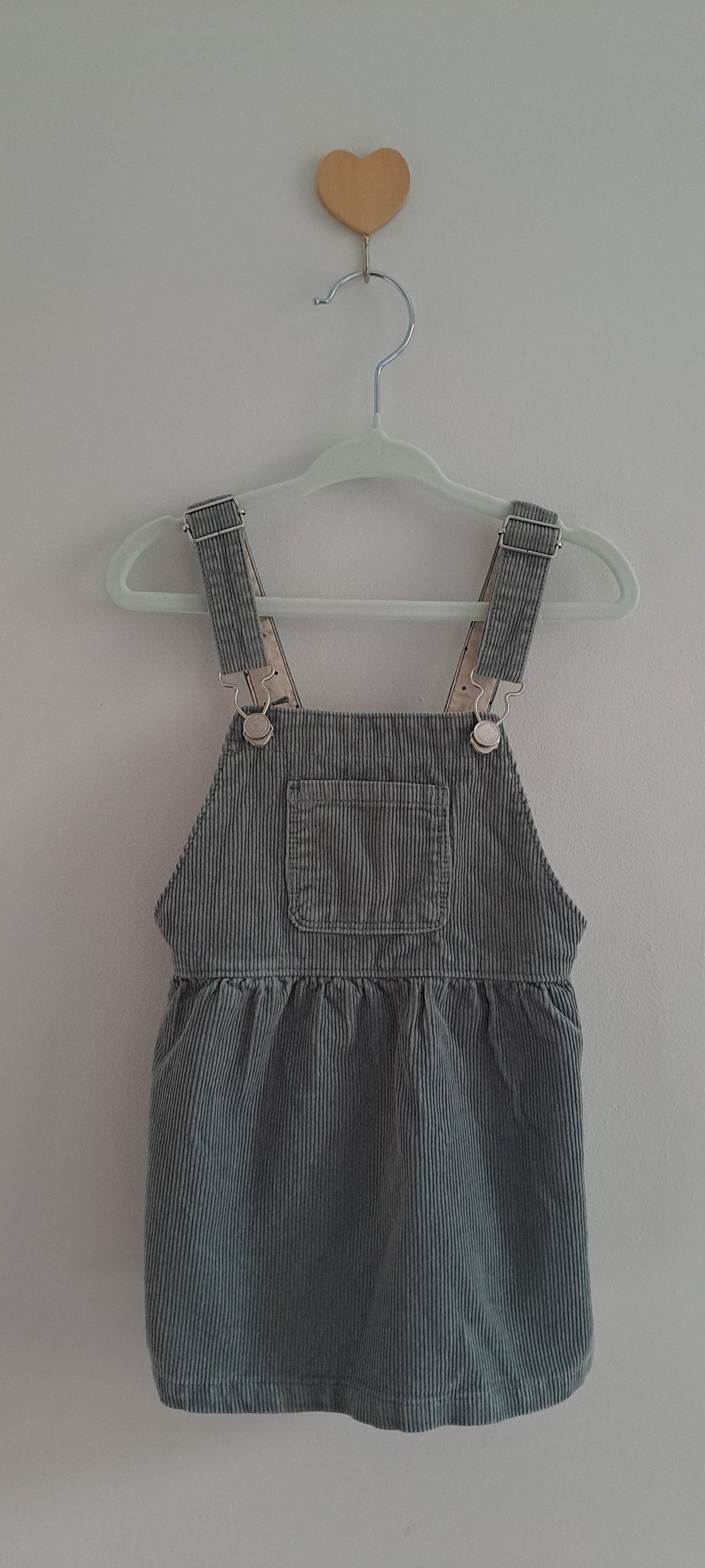 Zara Baby Girl Blue Corduroy Pinafore Dress 12-18 Months