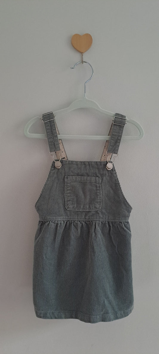 Zara Baby Girl Blue Corduroy Pinafore Dress 12-18 Months
