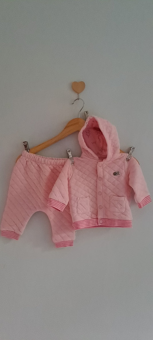Woolworths Baby Girl Pink Quilted Hoodie & Joggers Set 1-3 Months