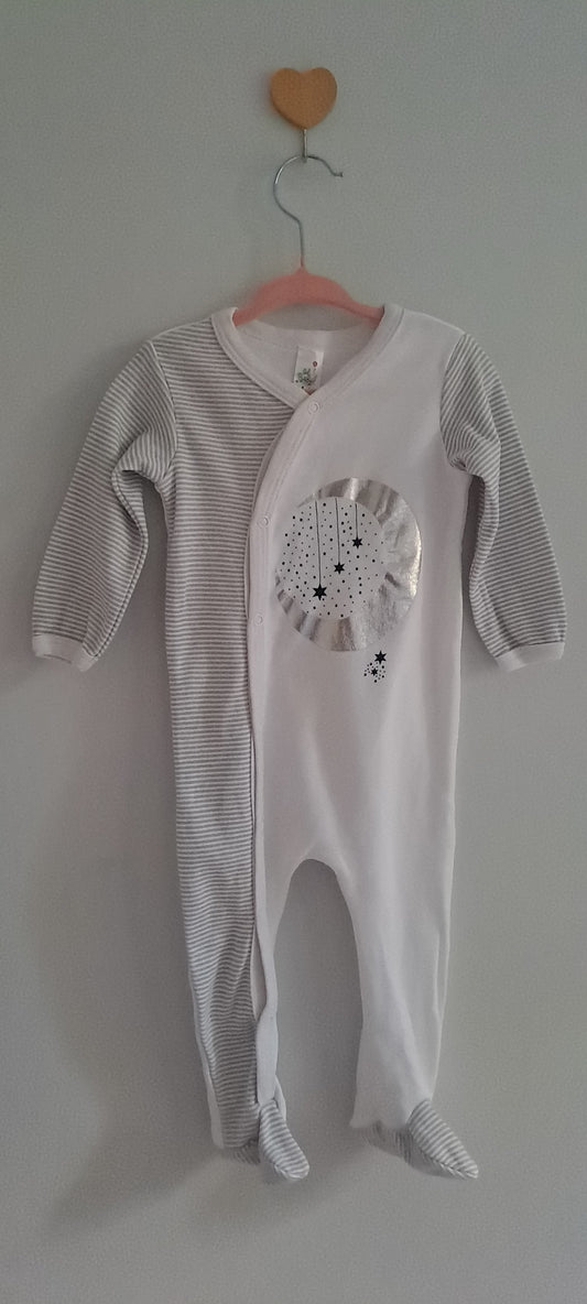 Oh Baby Moon & Stars Asymmetric Sleepsuit 6-9 Months