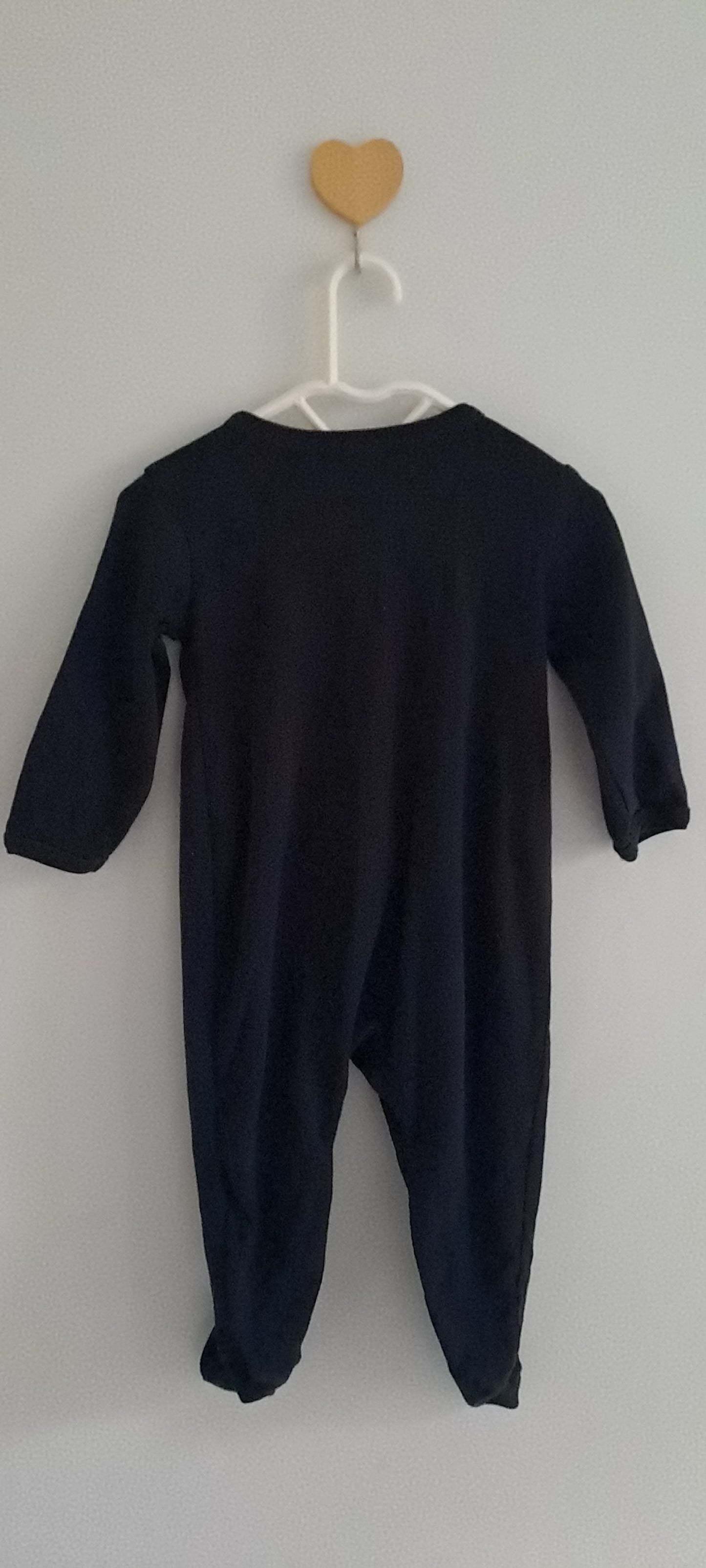 Woolworths Essential Black Cotton Sleepsuit 3-6 Months