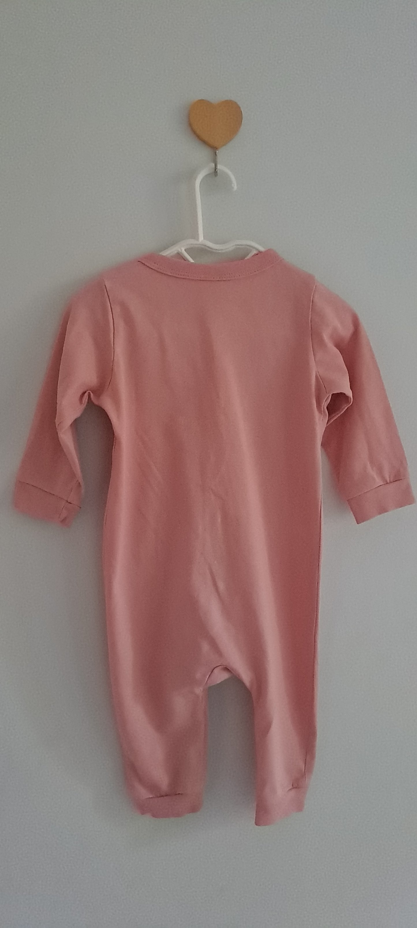 H&M Organic Cotton Pink Sleepsuit with Bow 2-4 Months
