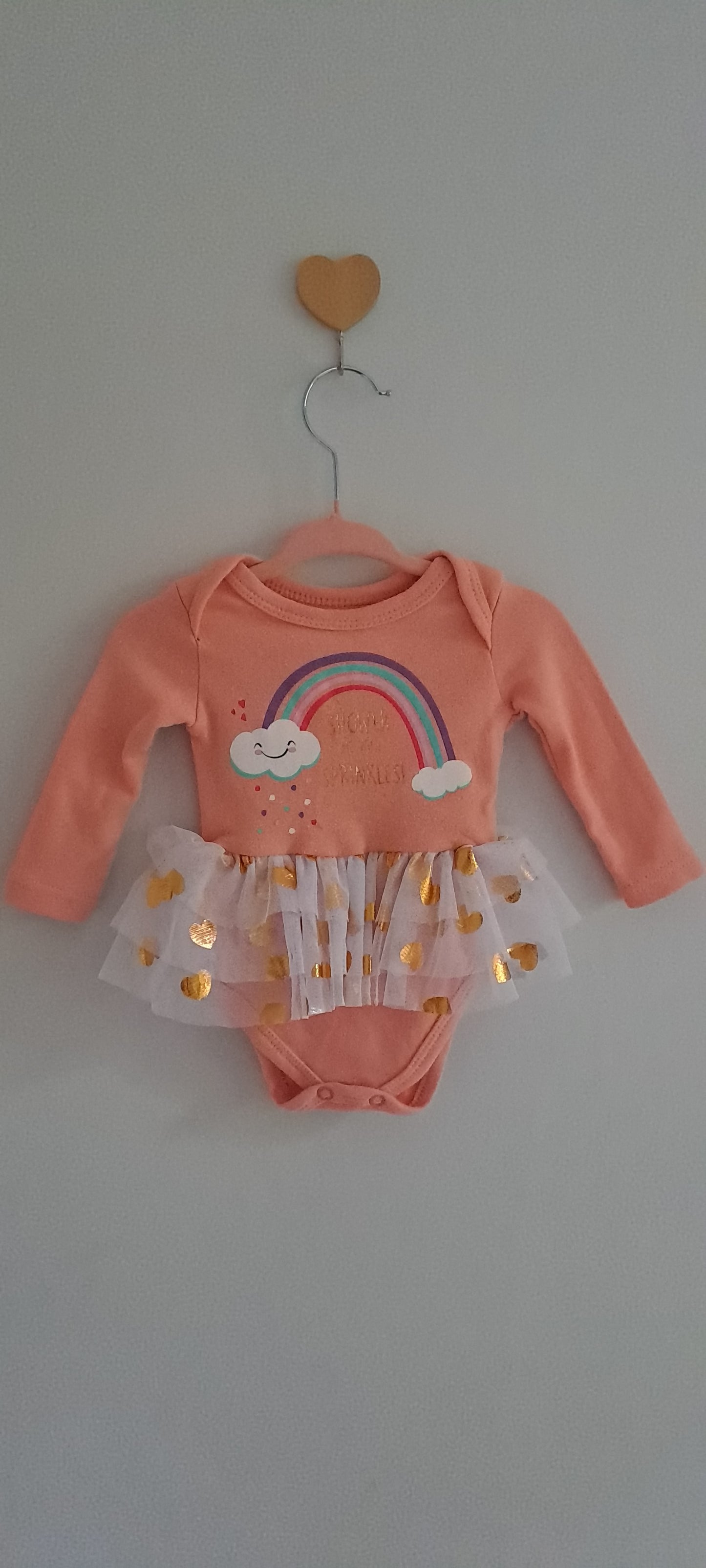 Rainbow & Clouds Tutu Long-Sleeve Bodysuit 3-6 Months