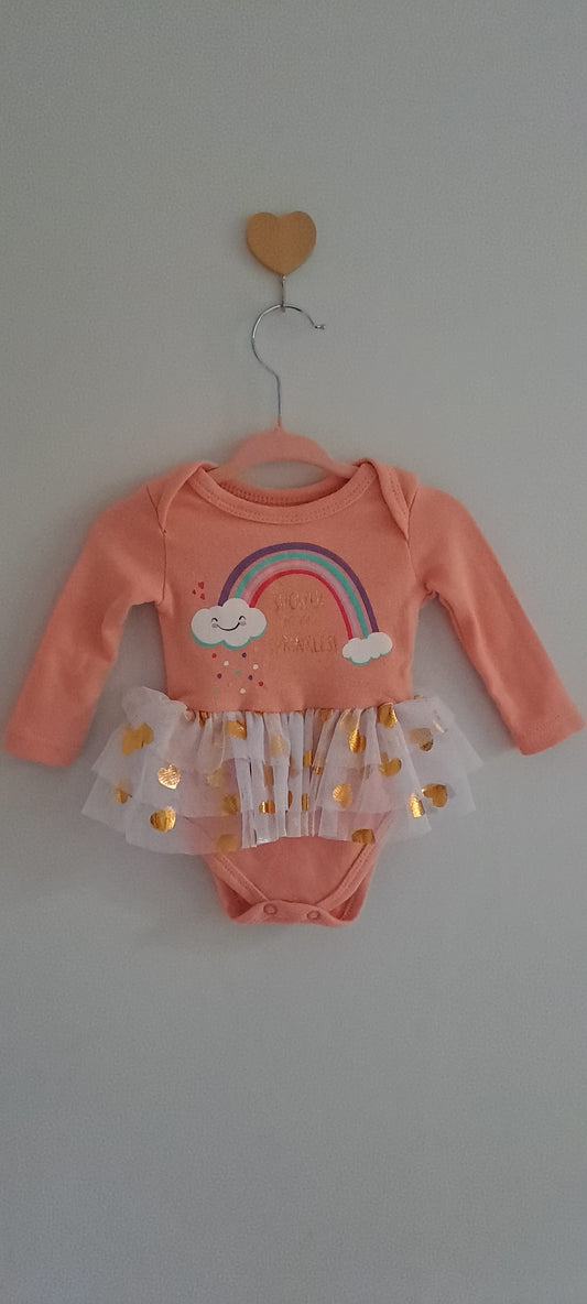 Rainbow & Clouds Tutu Long-Sleeve Bodysuit 3-6 Months