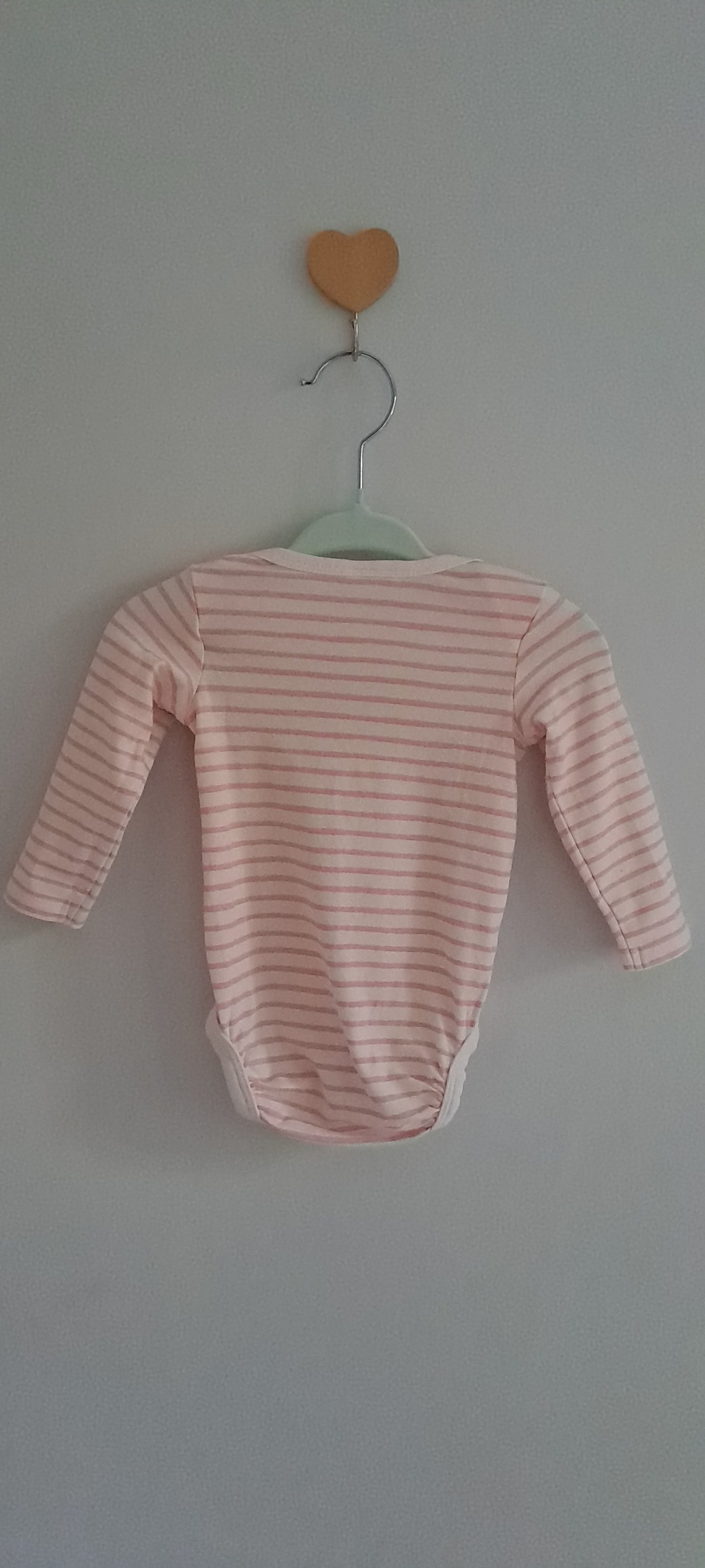 H&M Pink & White Striped Leopard Print Long-Sleeve Bodysuit 0-3 Months