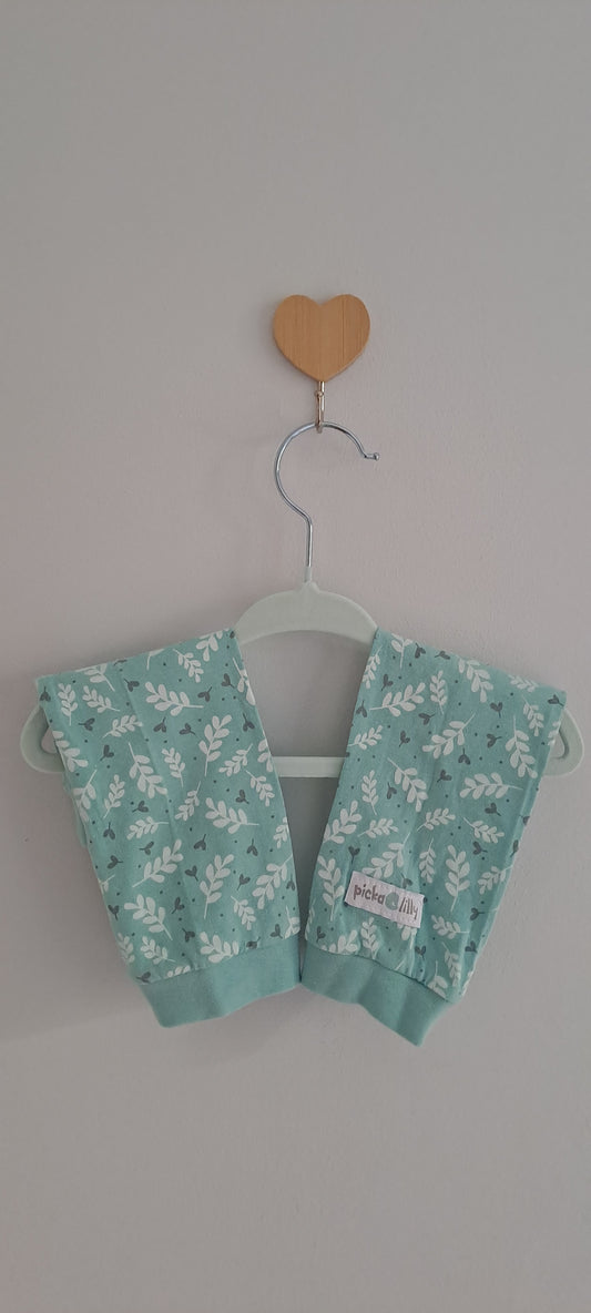 Picka Lilly Turquoise Leaf Print Cotton Leggings Medium