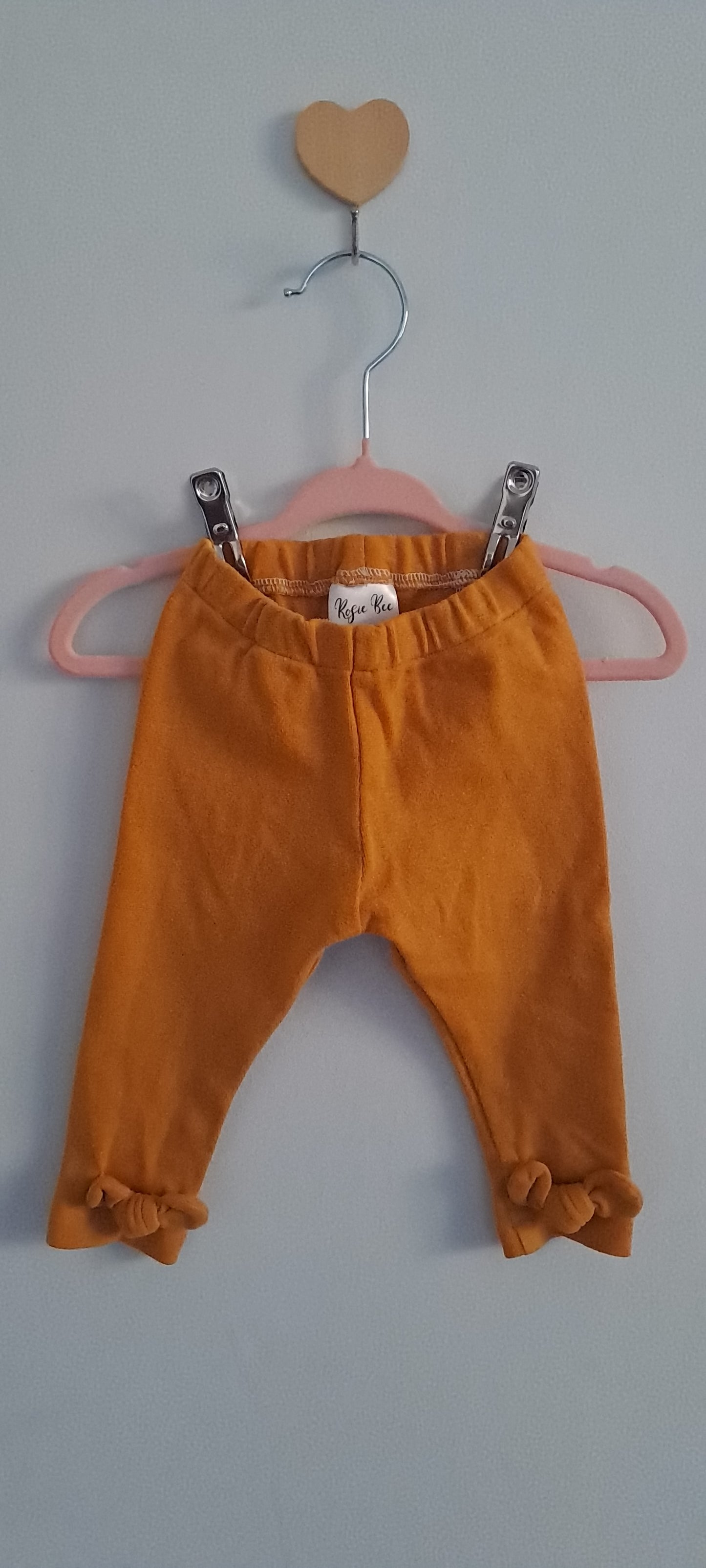 Rosie Bee Baby Girls' Mustard Leggings with Bow Detail 3-6 Months